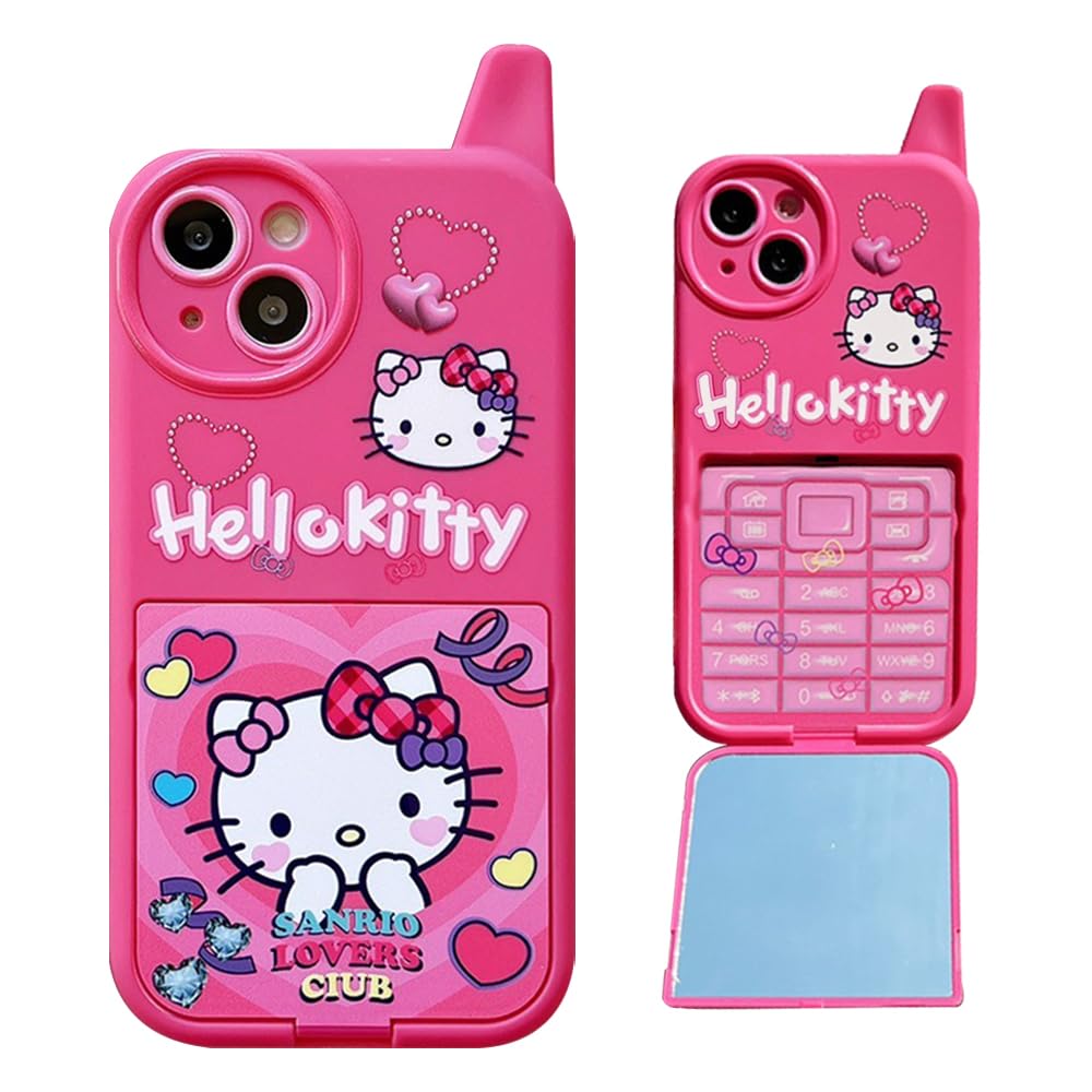 Cute Funny Kitty Phone for iPhone 13 Case | Cartoon Kawaii Cat Phone Case 3D Character Cover Case for Kids Girls and Womens