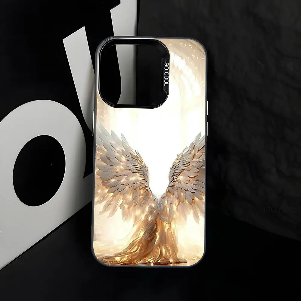 A stylish and minimalist phone case, inspired by angel wings and divine light elements. It's non-slip, drop-resistant, and durable, making it an ideal gift for the holidays.Compatible with iPhone 17 16 15 14 13 12 11 PRO MAX PLUS,AIR and iPhone XR XS MAX