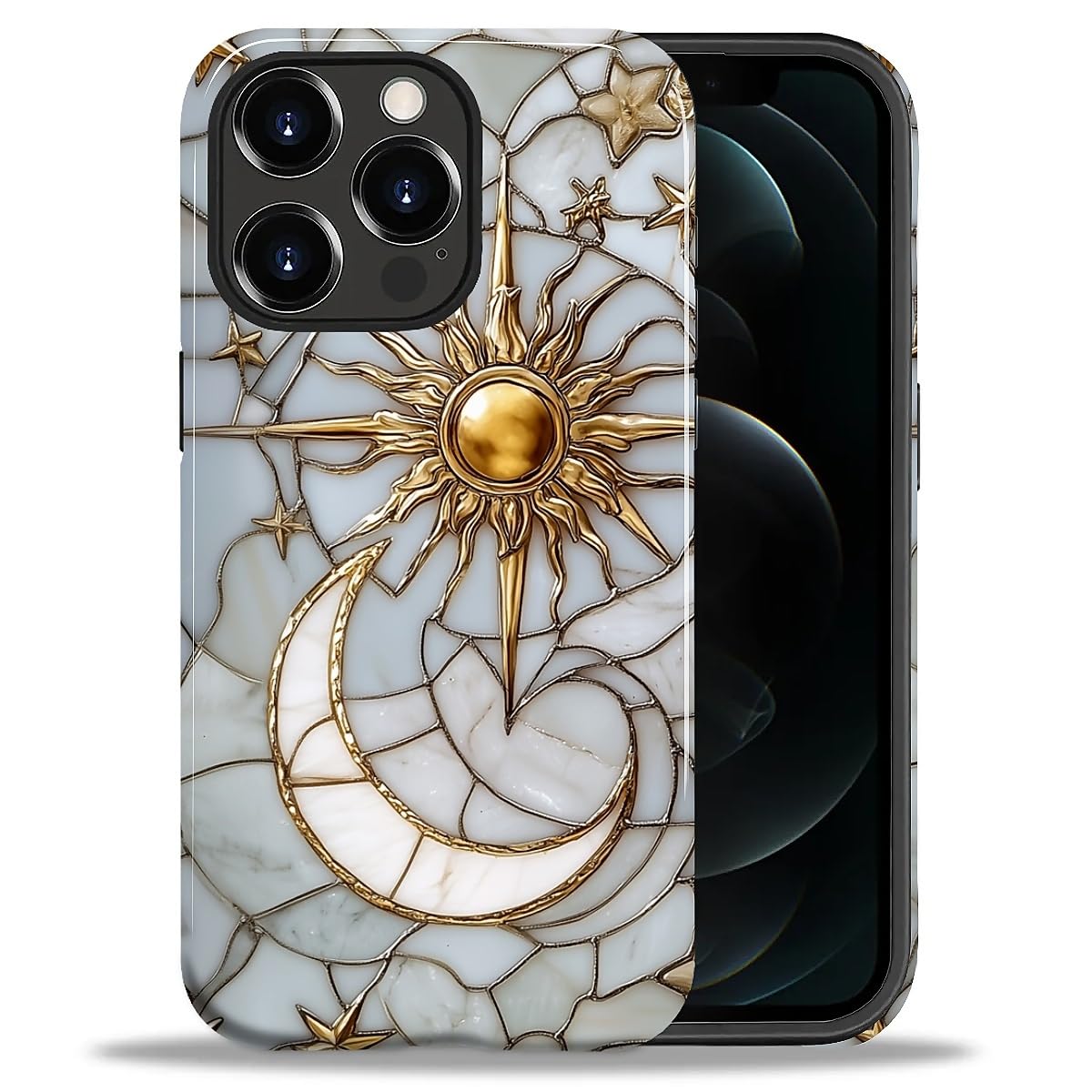 DAIZAG Case for iPhone 13 iPhone 14, Christmas Coffee Snowflake Cane Full-Body Design Hybrid Dual Protection Soft TPU + Hard PC, Shockproof Scratch-Resistant Protective Cover Phone Case for Men Women