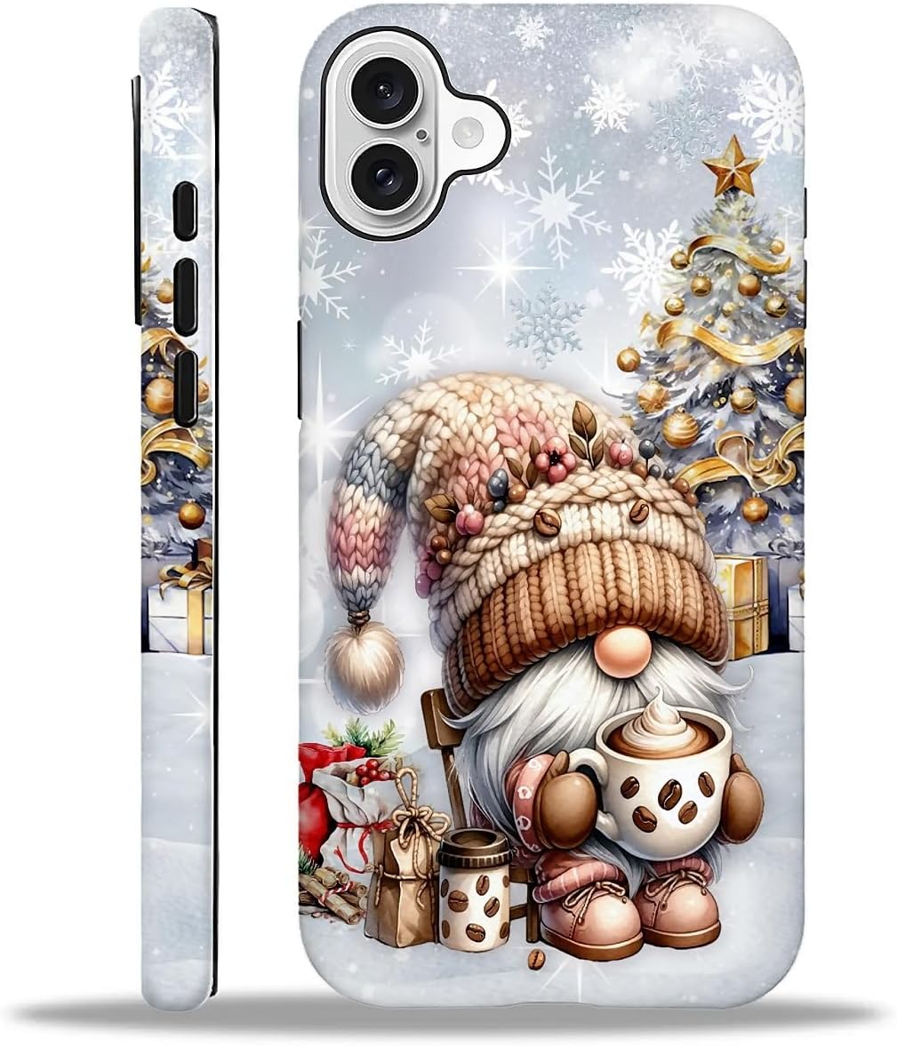 Case Compatible with iPhone 16,Christmas Decorations-Santa Claus Hybrid 2-Layer Hard Shell+Silicone Double Protective Scratch-Resistant Shockproof Case for iPhone 16