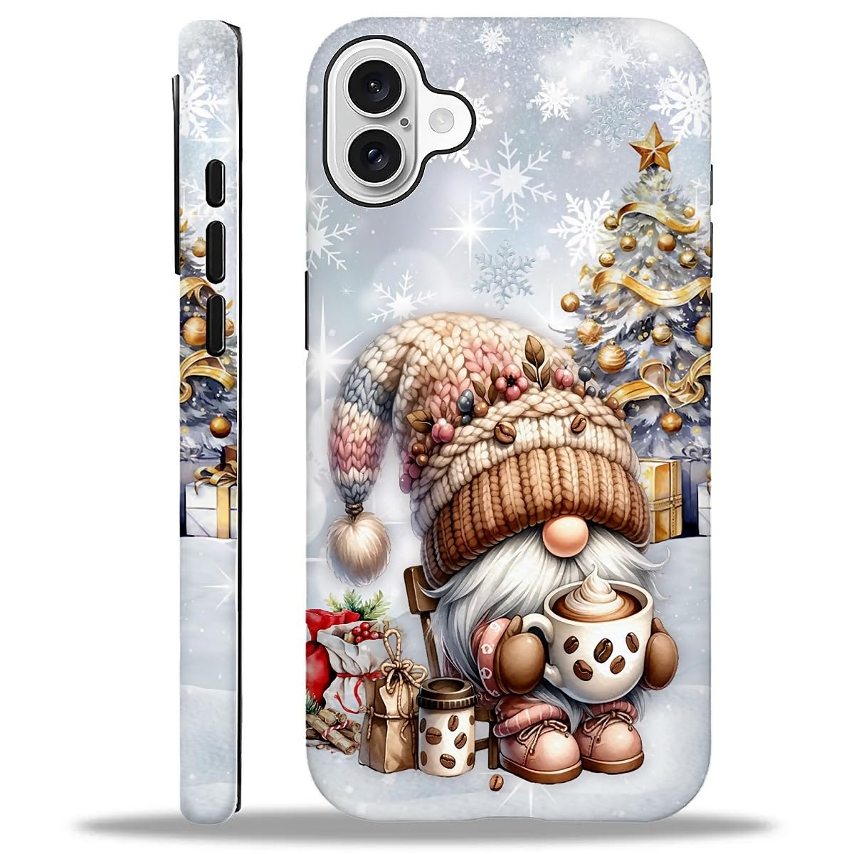 Case Compatible with iPhone 16,Christmas Decorations-Santa Claus Hybrid 2-Layer Hard Shell+Silicone Double Protective Scratch-Resistant Shockproof Case for iPhone 16