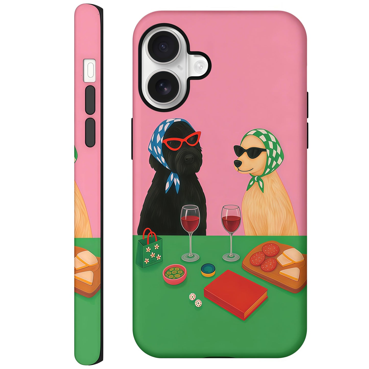Candlelight Dinner Dog Case for iPhone 12/12 Pro | Hard Hybrid 2-Layer Design, Protective Scratch Resistant Cover for Women Girls