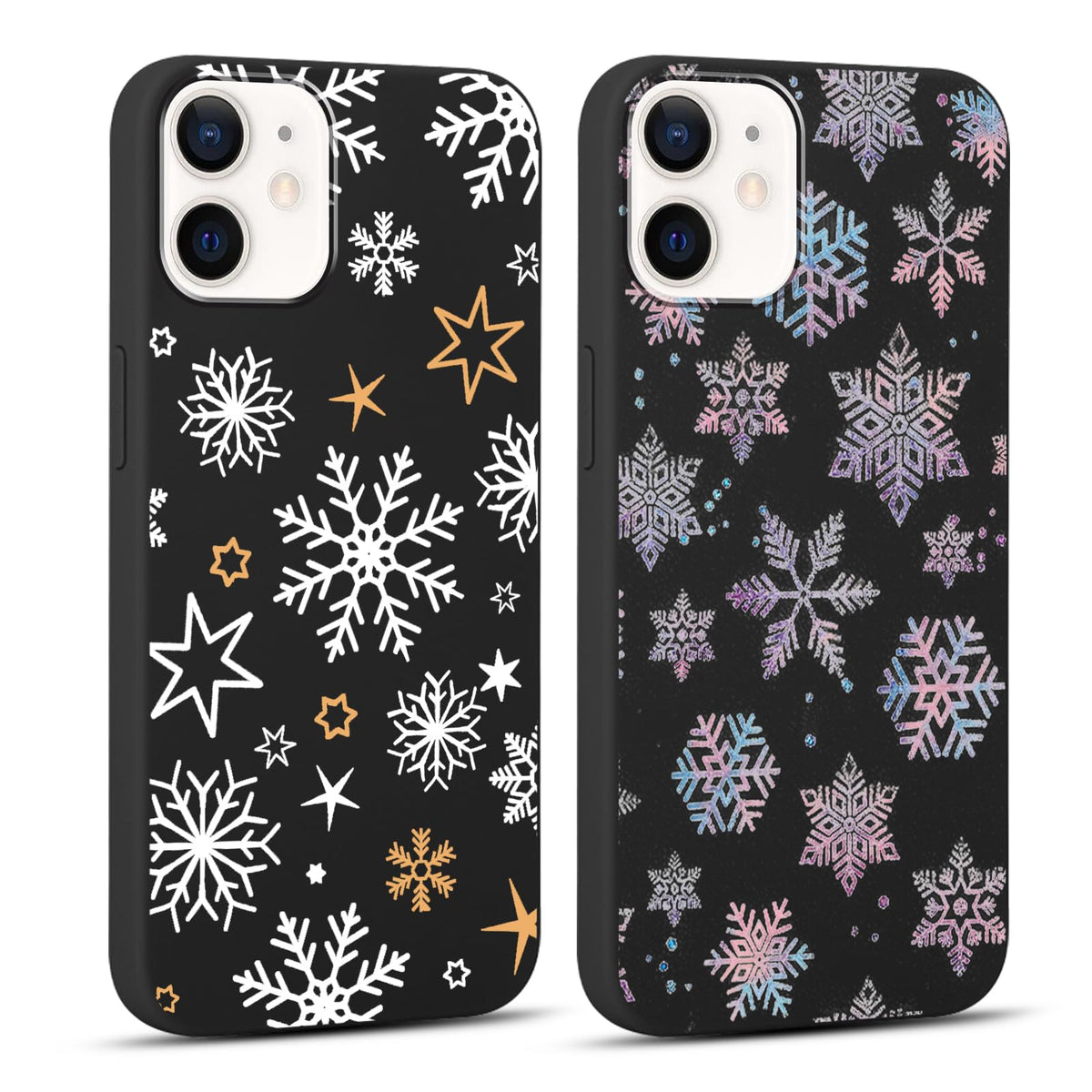 2 Pack Christmas Phone Case for iPhone 16 6.1'', Cute Christmas Tree Pattern Gifts Case with Gingerbread Canes Design Soft TPU Anti-Fall Protective Slim Shockproof Cover for Girl Women Men