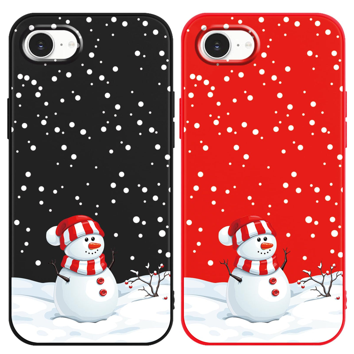2 Pack Christmas Phone Case for iPhone 16 6.1'', Cute Christmas Tree Pattern Gifts Case with Gingerbread Canes Design Soft TPU Anti-Fall Protective Slim Shockproof Cover for Girl Women Men