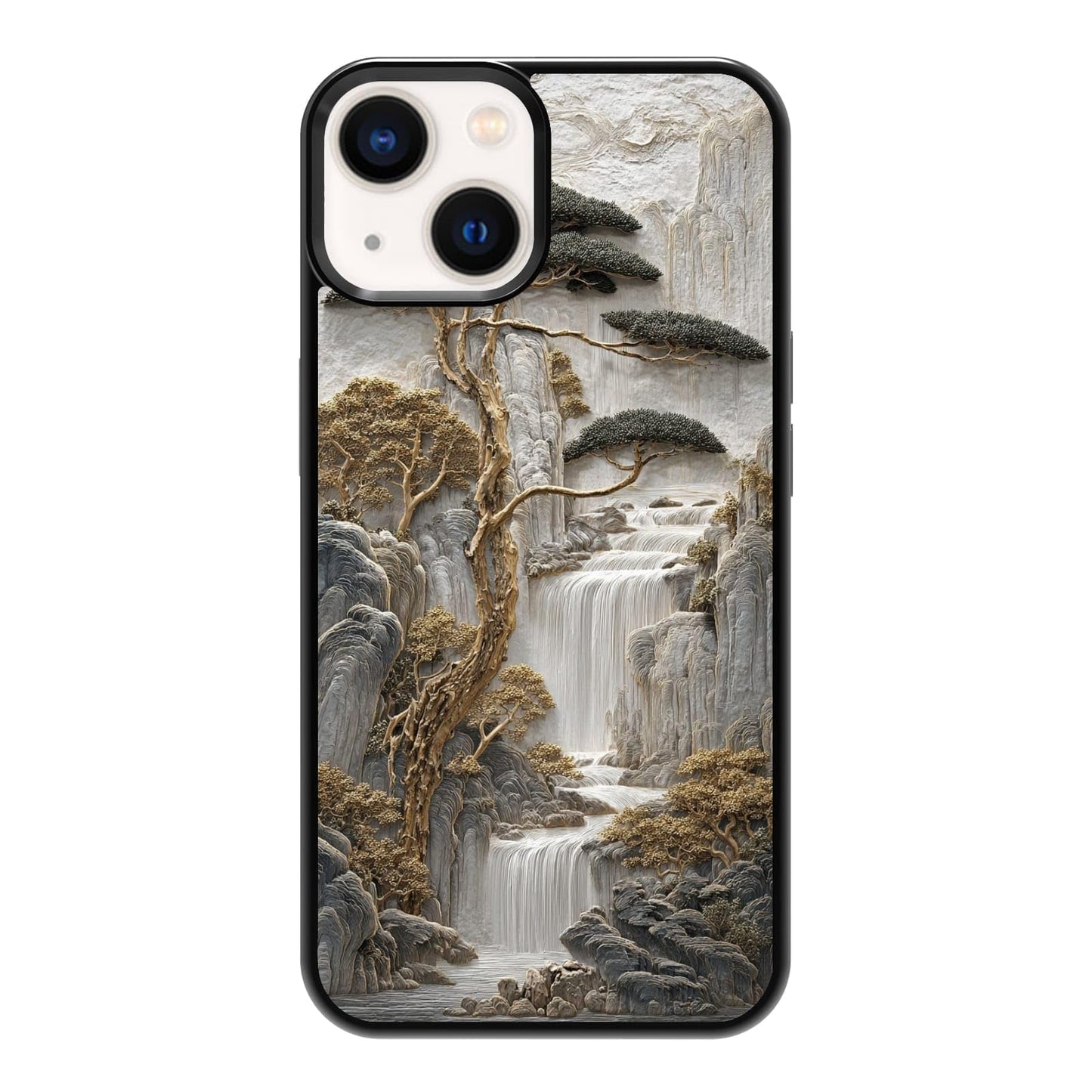 Nature Stained Glass Green Forest Tree Sunlight Phone Case, Shockproof Protective Cover for iPhone 11 12 13 14 15 16 17 Pro Max Plus Mini XR 7 8 SE