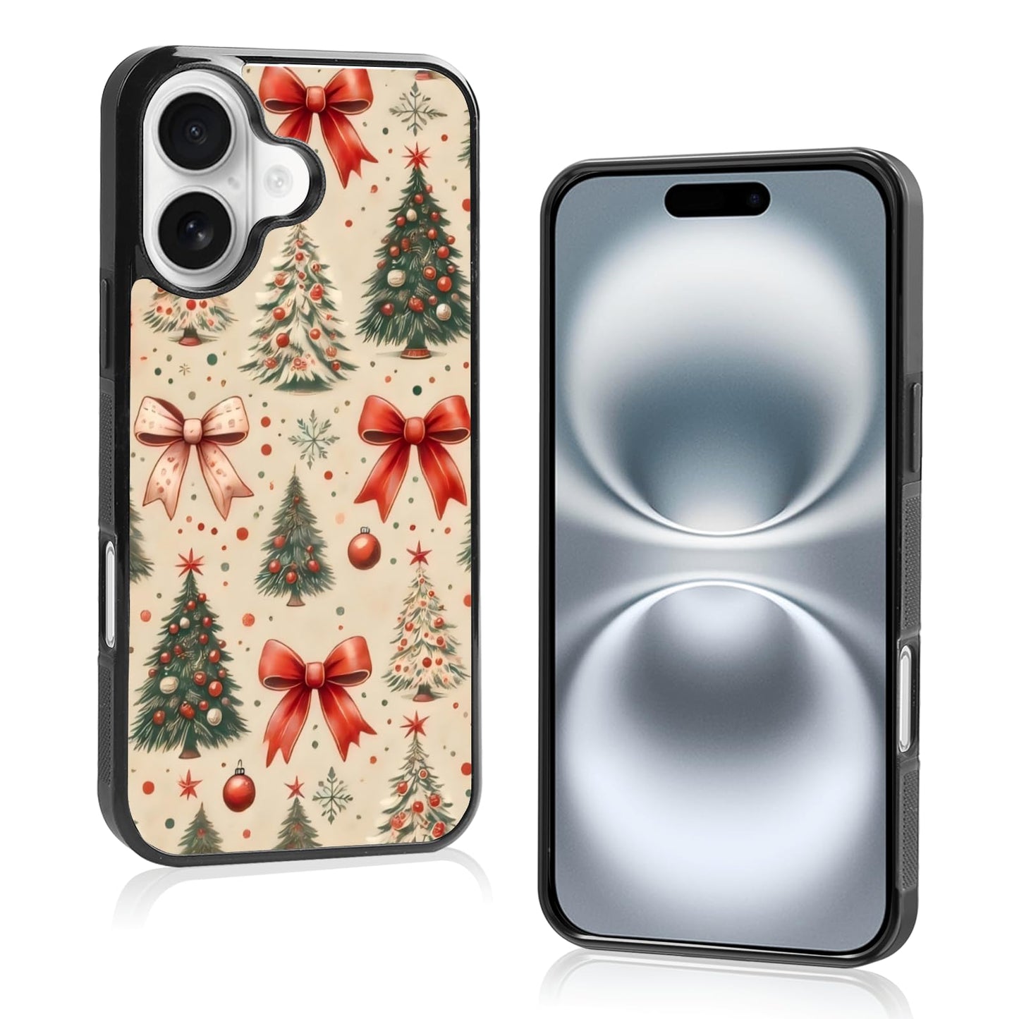 Cute Christmas Tree Bow Phone Case: Kawaii Winter Non-Slip Design Compatible with iPhone 13./14 Case for Women & Girl（14）