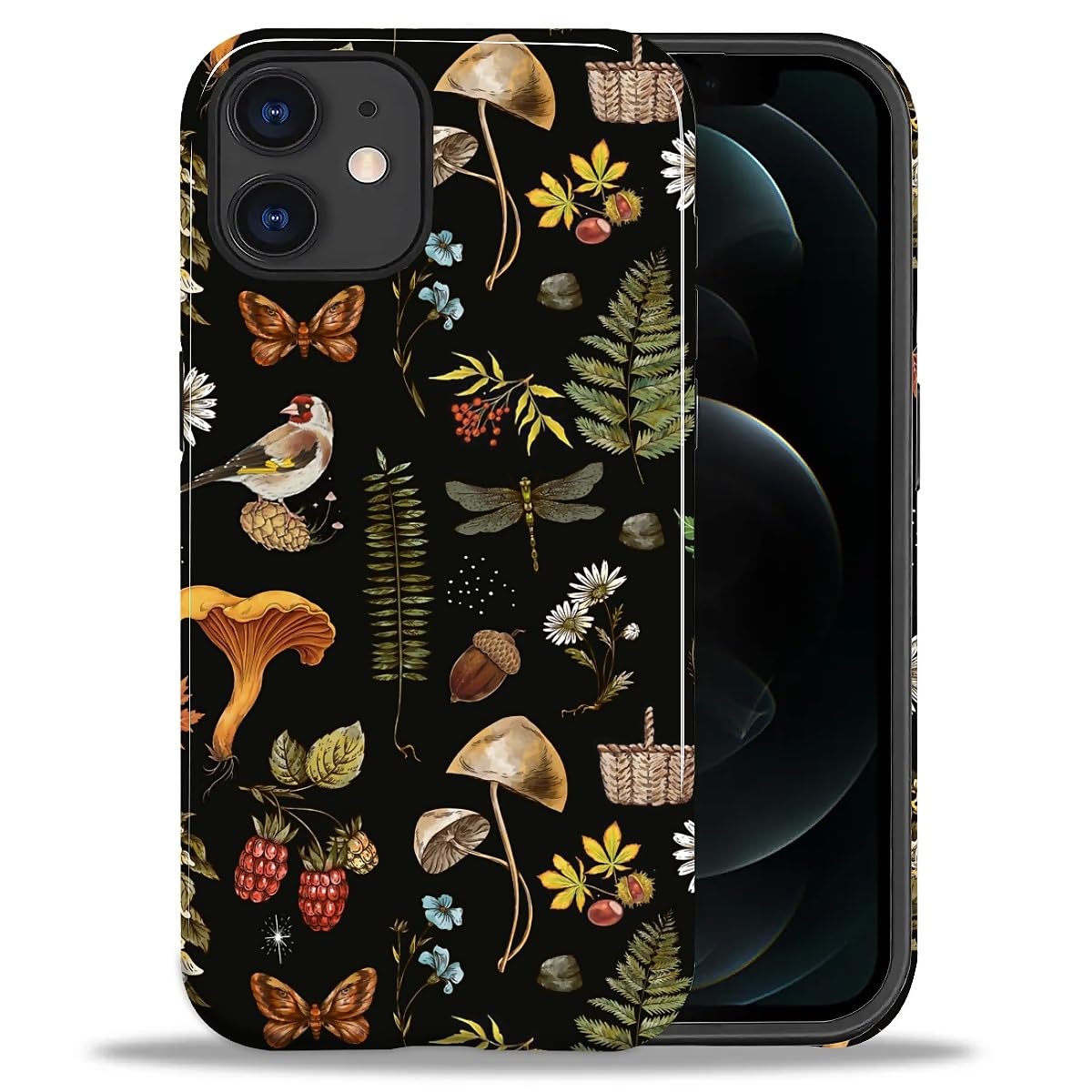 DAIZAG Case for iPhone 13 iPhone 14, Christmas Coffee Snowflake Cane Full-Body Design Hybrid Dual Protection Soft TPU + Hard PC, Shockproof Scratch-Resistant Protective Cover Phone Case for Men Women