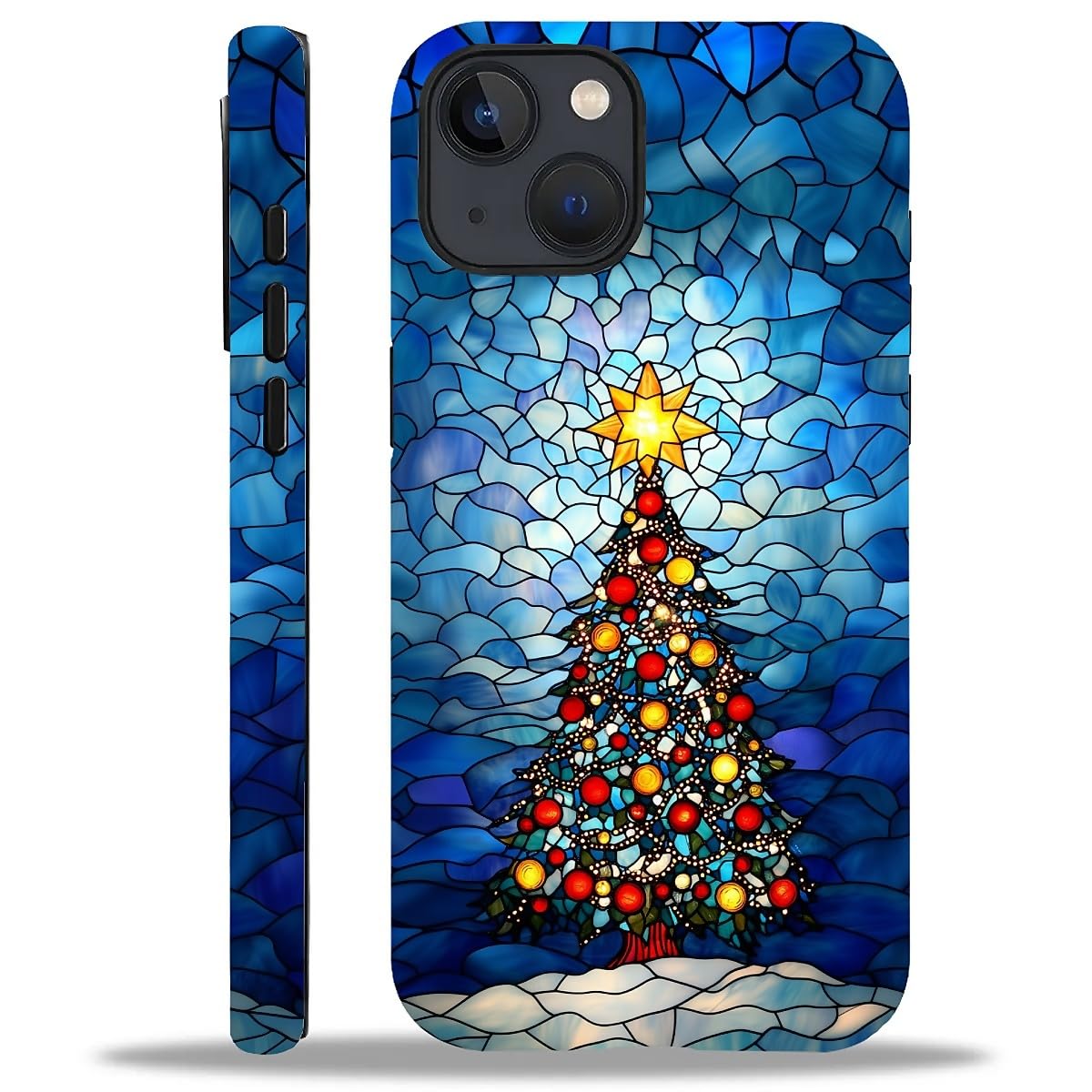Case Compatible with iPhone 16,Christmas Decorations-Santa Claus Hybrid 2-Layer Hard Shell+Silicone Double Protective Scratch-Resistant Shockproof Case for iPhone 16