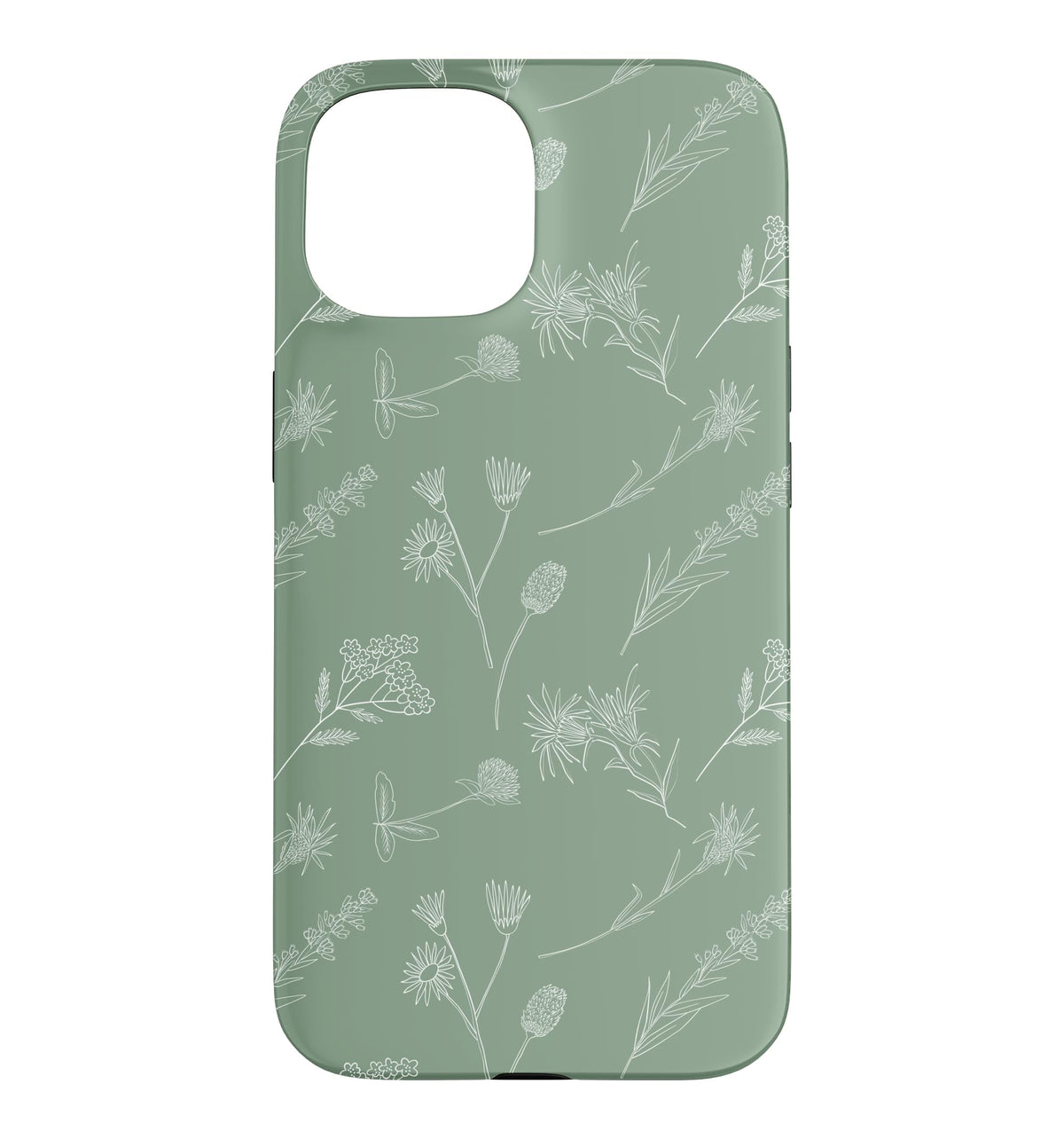 Leaves Botanical Plant Line Art Sage green Wildflower Floral Case for iPhone 16 Pro Max