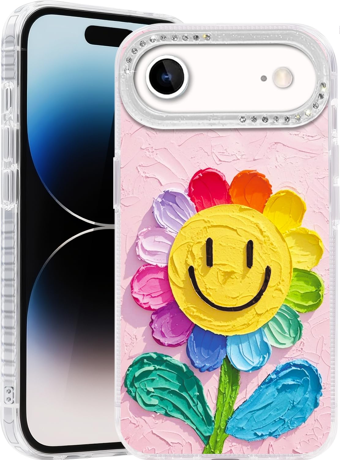 Compatible with iPhone 17 Case,with [Soft Slim][Camera Protection] Cute Fishing Cats Shiny Aesthetic Phone Cover Anti-Yellowing Shockproof Protective Cover for Women Girl