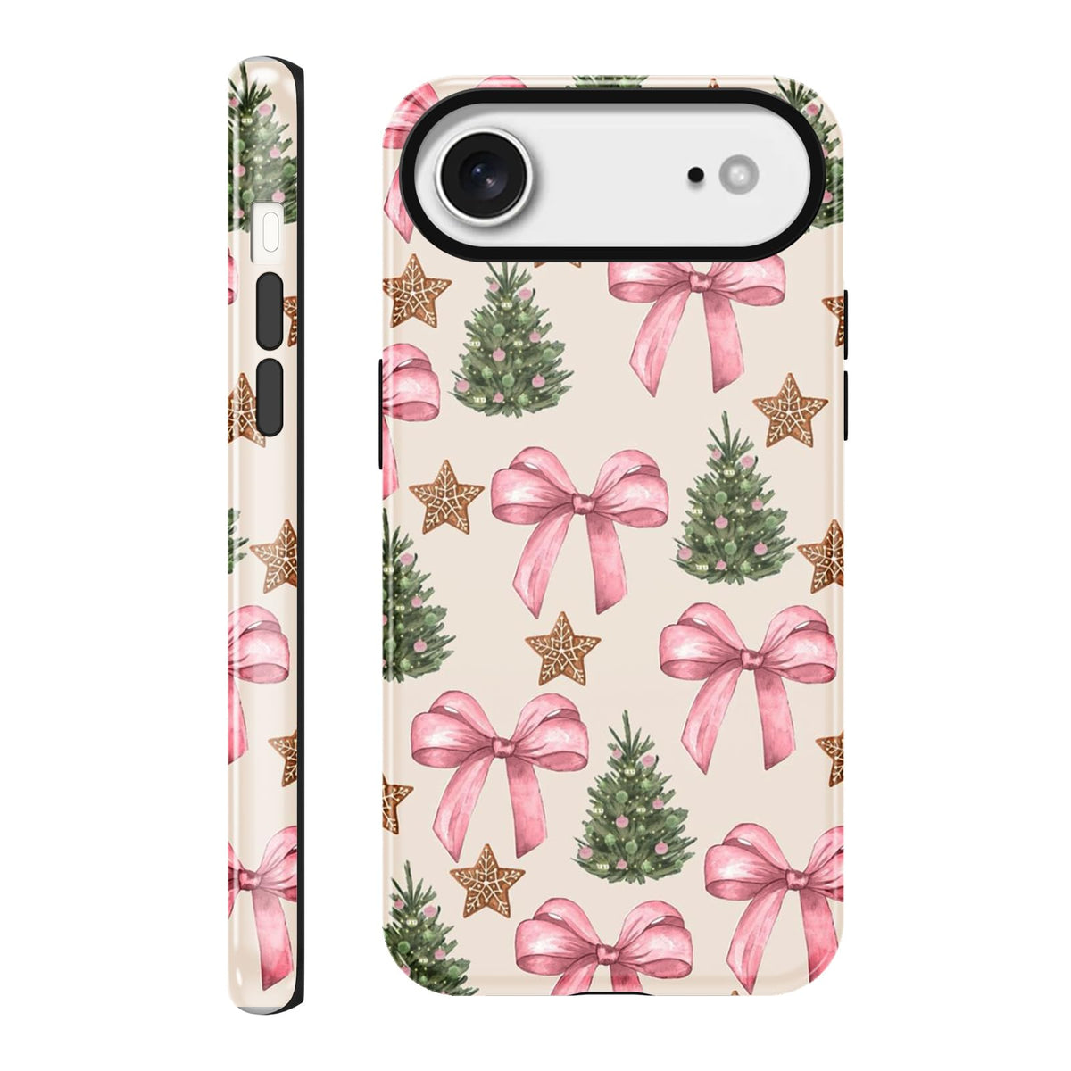 Merry Christmas Phone Case for iPhone 13/14, Cute Case with Candy Gingerbread Man Pattern, Hybrid Durable Shockproof Soft Silicone Cover for Girl Women Men Boys