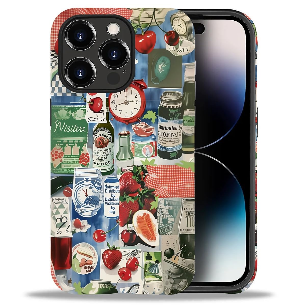DAIZAG Phone Case Compatible with iPhone 13/14,Christmas Santa Claus Mixed 2 Layer Soft Silicone+Hard PC Ddouble Protection Ultra-Thin Phone Case for iPhone 13/14