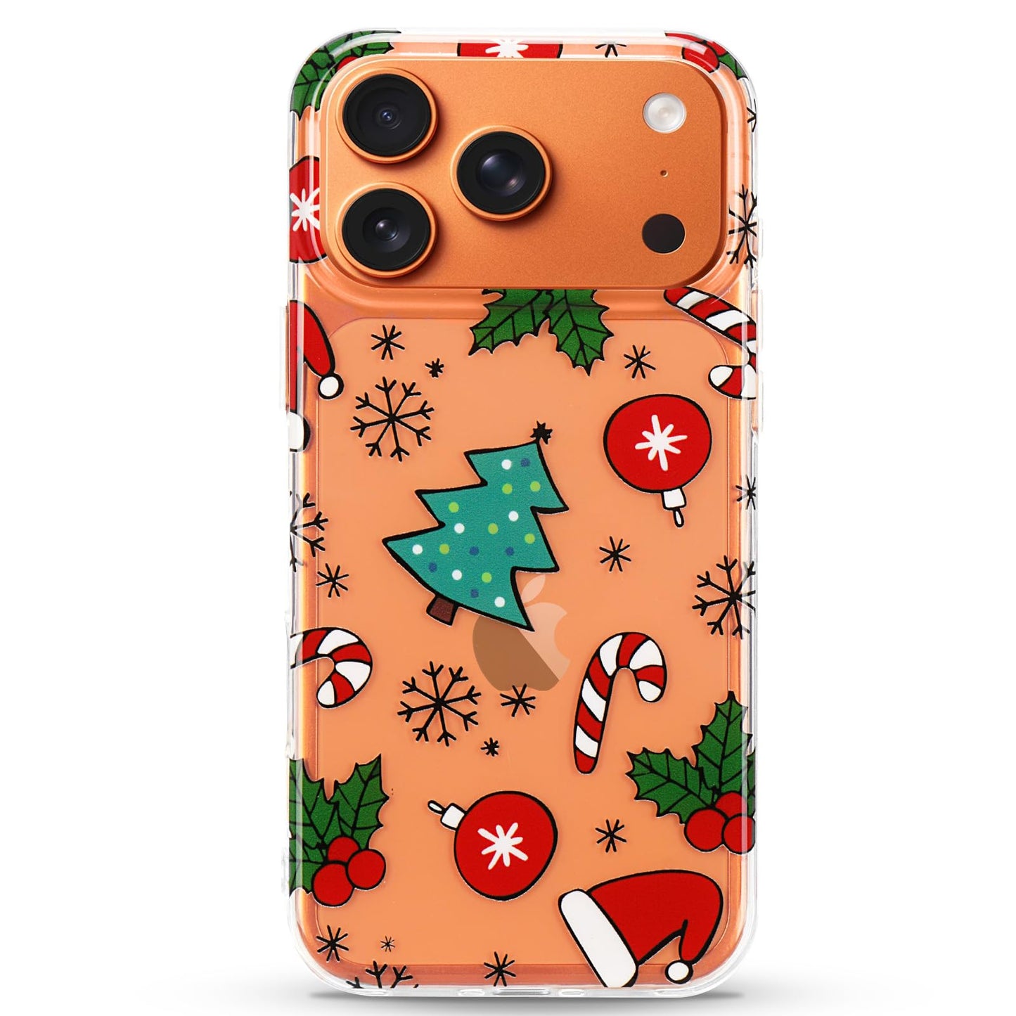 LCHULLE for iPhone 12/12 Pro Christmas Case Xmas Santa Holiday Clear Case | Cute Transparent Design for Women Men Kids, Slim Fit Soft TPU Silicone Shockproof Protective Back Cover - Xmas Tree