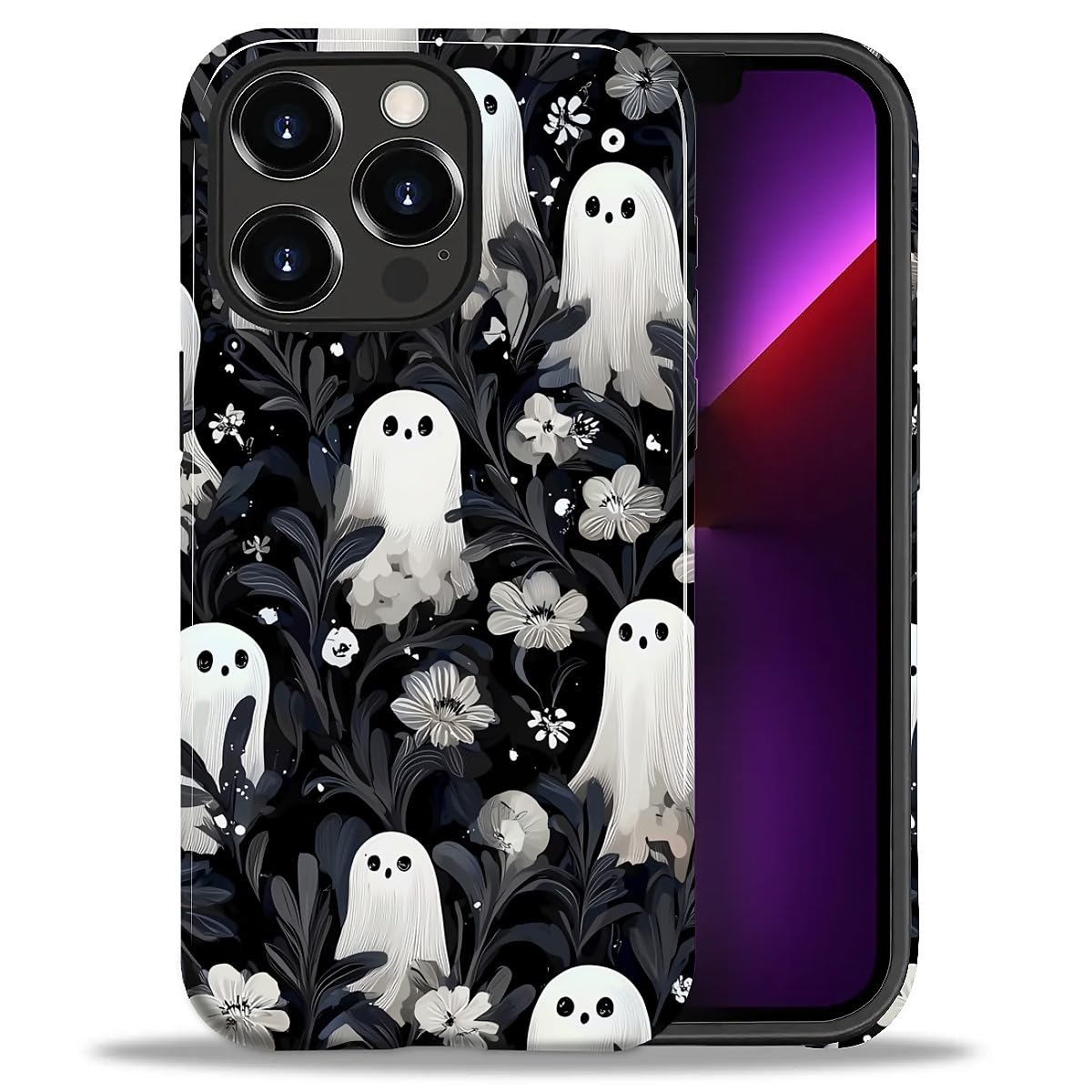 DAIZAG Case for iPhone 13 iPhone 14, Christmas Coffee Snowflake Cane Full-Body Design Hybrid Dual Protection Soft TPU + Hard PC, Shockproof Scratch-Resistant Protective Cover Phone Case for Men Women