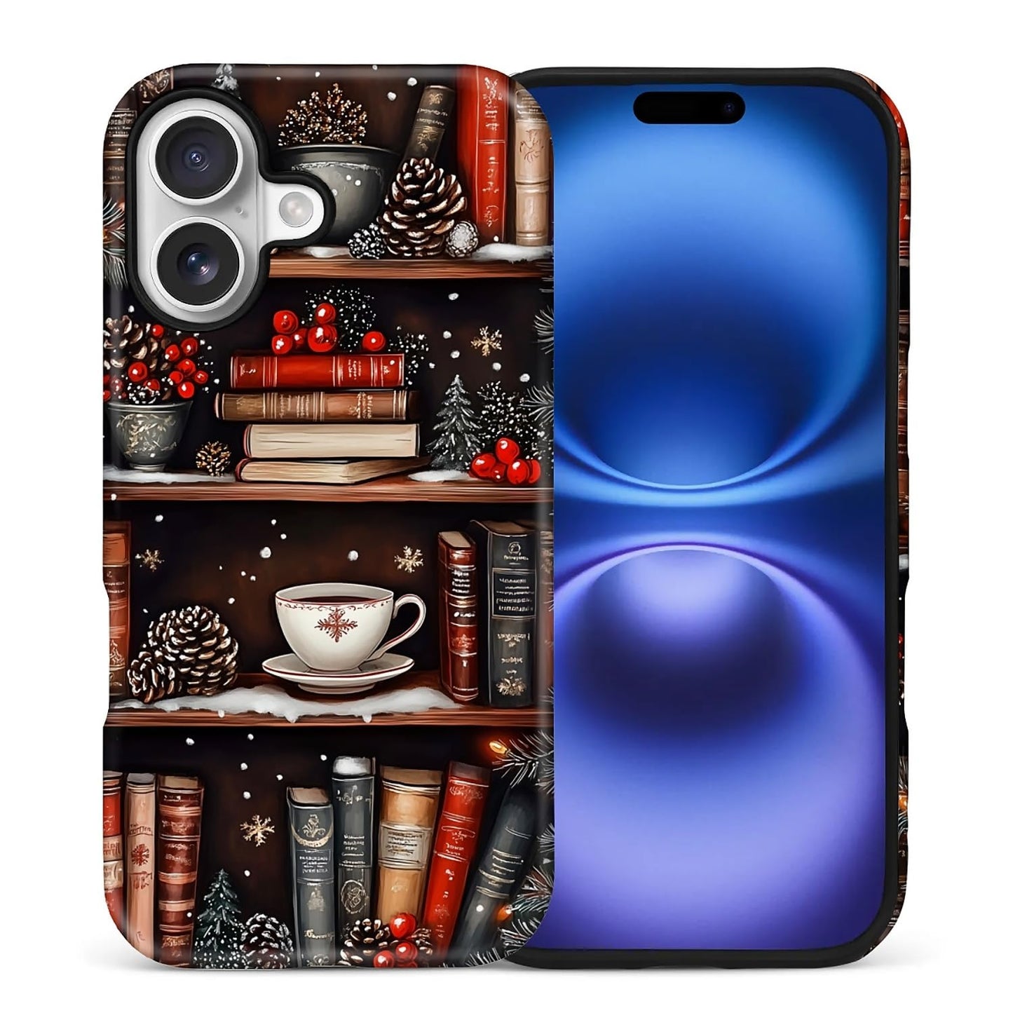 Case for iPhone 17,Drop Protection Hybrid 2-Layer Hard Phone Cover-Vintage Christmas Stamps Collage