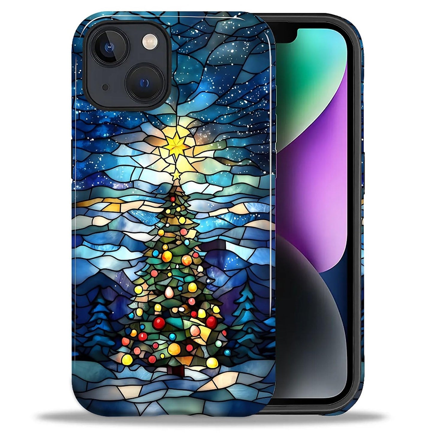 for iPhone 13/14 Case,Hybrid 2-Layer Hard Shell + Silicone Protective Case -Resistant Shockproof- Ally's Dog's Cute College Summer Flower Collage