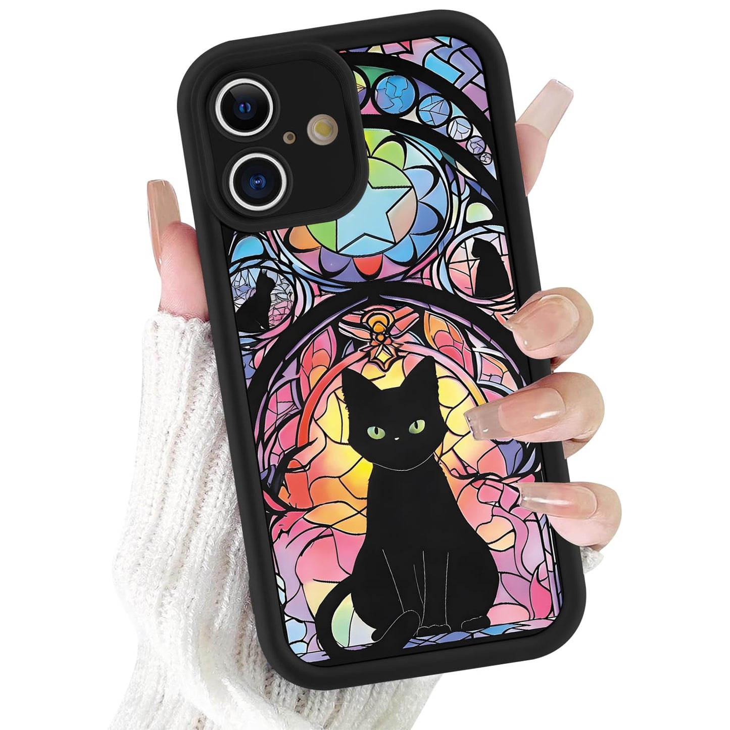 Case for iPhone 16, Cute Cat Collage Design, Trendy Aesthetic Animal Print Phone Case for Women Girls, Slim Soft Silicone TPU Shockproof Protective Bumper Phone Cover Funda