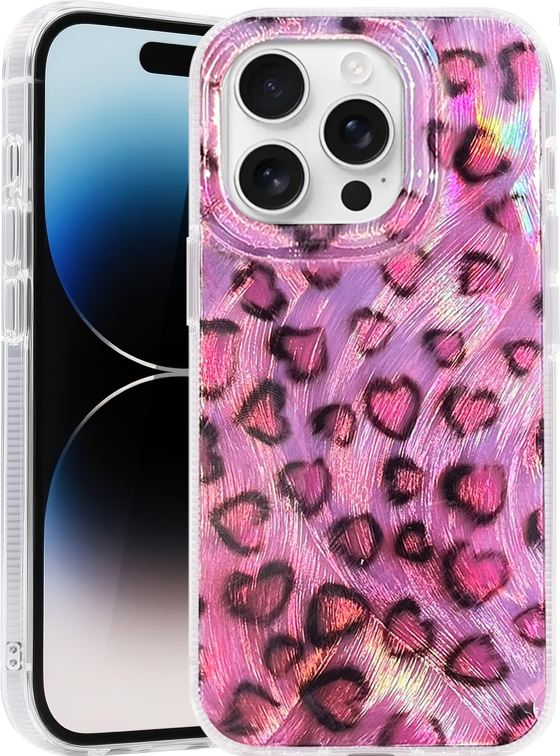 Compatible with iPhone 17 Case,with [Soft Slim][Camera Protection] Cute Fishing Cats Shiny Aesthetic Phone Cover Anti-Yellowing Shockproof Protective Cover for Women Girl