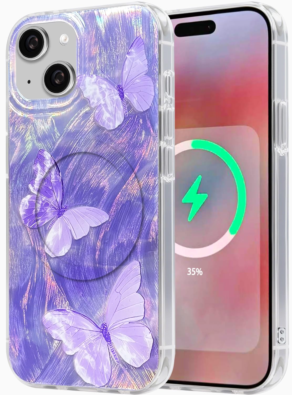 Compatible with iPhone 17 Pro Case,with [Soft Slim][Camera Protection] Cute Fishing Cats Shiny Aesthetic Phone Cover Anti-Yellowing Shockproof Protective Cover for Women Girl