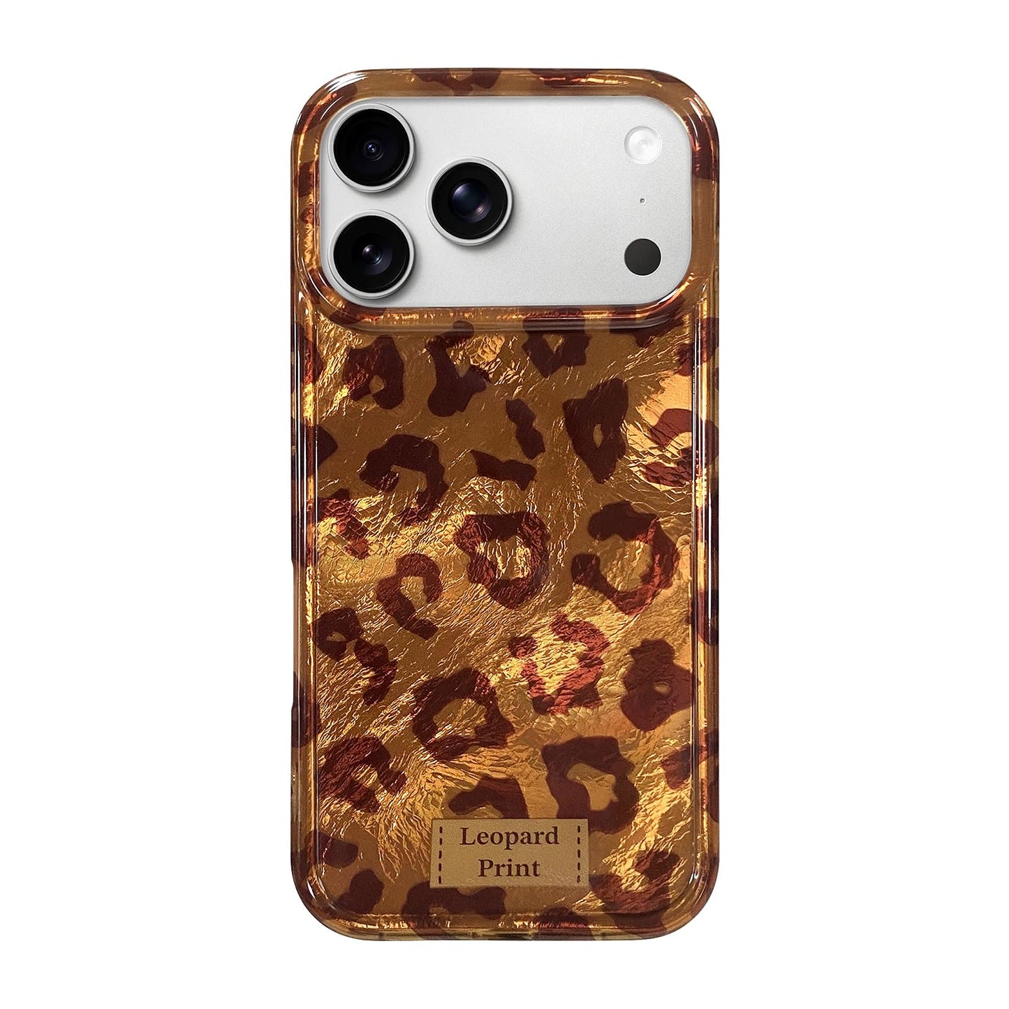 inewateri Compatible for iPhone 16 Pro Max Case with Cute Cheetah Leopard Print Retro Aesthetics Design Soft Slim TPU Shockproof Protective Bumper Glitter Shiny Phone Cover-Blue