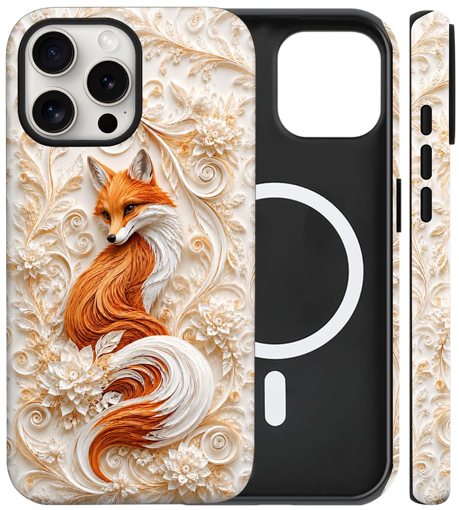 Magnetic for iPhone 13/14 Case Cute Cat Phone Case, Apricot | Shockproof Slim TPU and Hard PC Protective Phone Cover Compatible with MagSafe Designed for Women Girls Gift