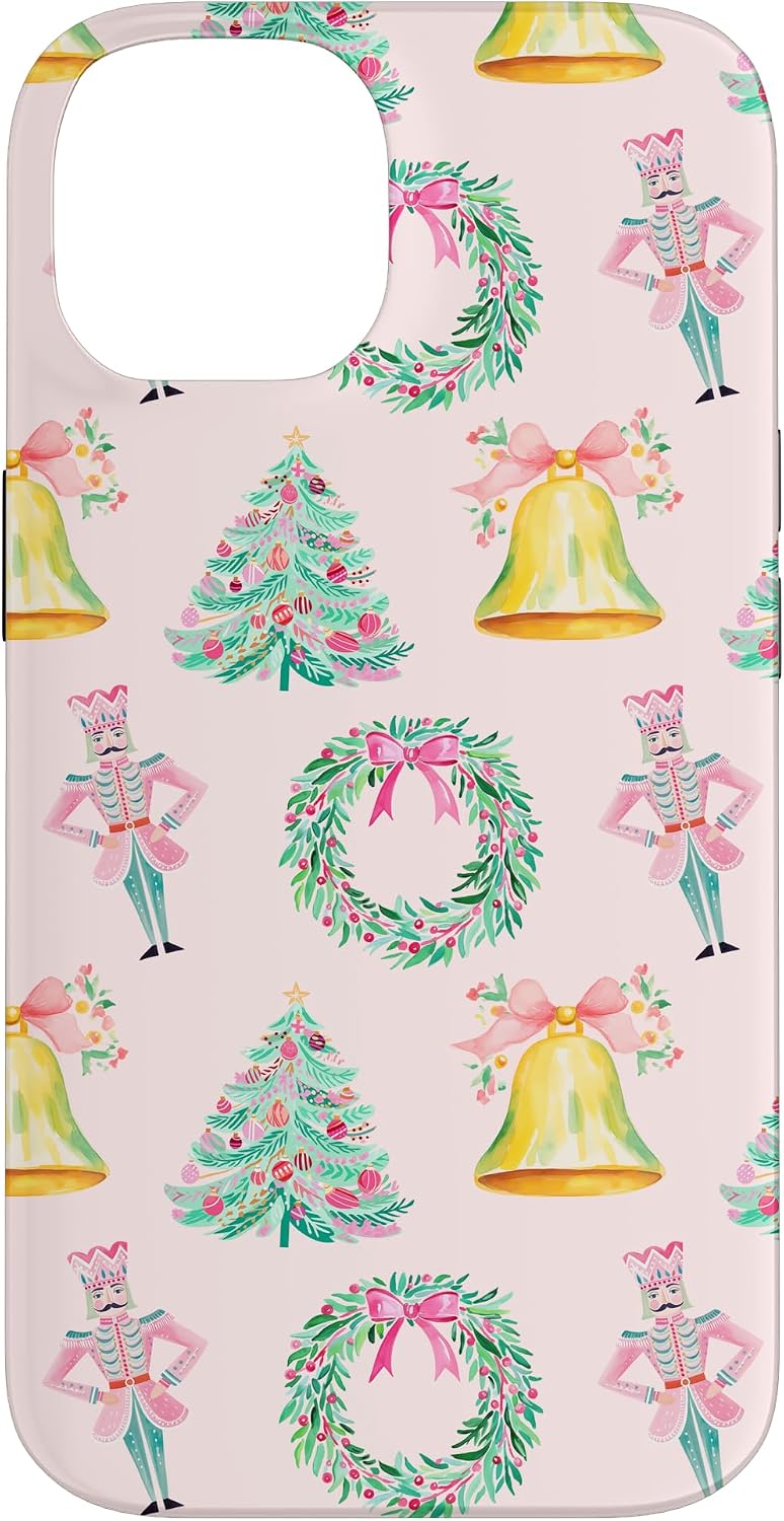 Preppy Pink Christmas Nutcracker Print Case for iPhone 15