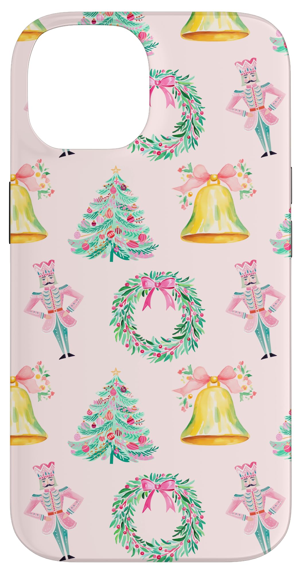 Preppy Pink Christmas Nutcracker Print Case for iPhone 15