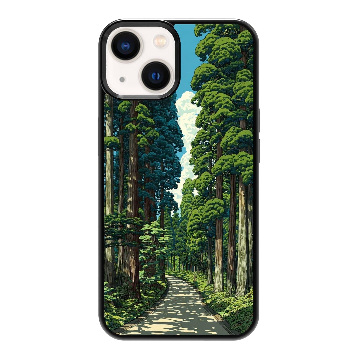 Vibrant Redwood Forest Path Wildflowers Nature Landscape Phone Case, Shockproof Protective Cover for iPhone 11 12 13 14 15 16 17 Pro Max Plus Mini XR 7 8 SE