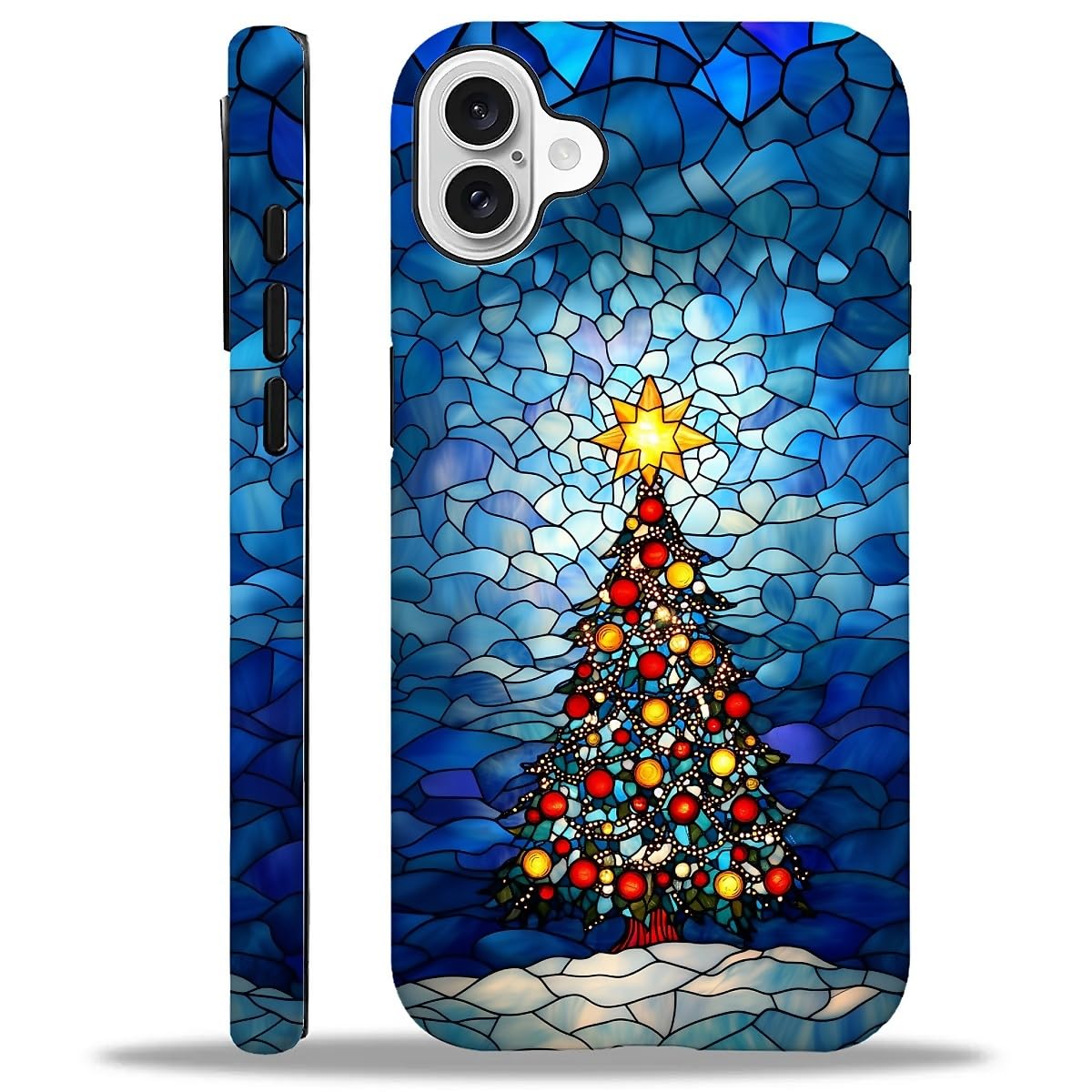 Case Compatible with iPhone 16,Christmas Decorations-Santa Claus Hybrid 2-Layer Hard Shell+Silicone Double Protective Scratch-Resistant Shockproof Case for iPhone 16