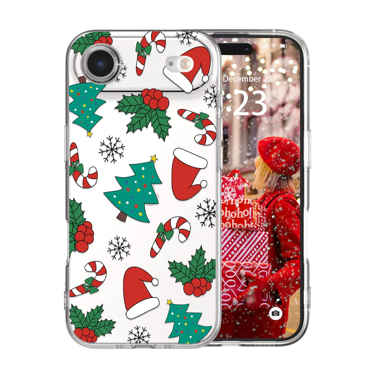 for iPhone 16 Christmas Case Cute Xmas Tree Clear - Gingerbread Man | Xmas Santa Girly Women Girls Kids Snowflakes Candy Winter Holiday Festival Gifts Trendy Soft Protective Cover