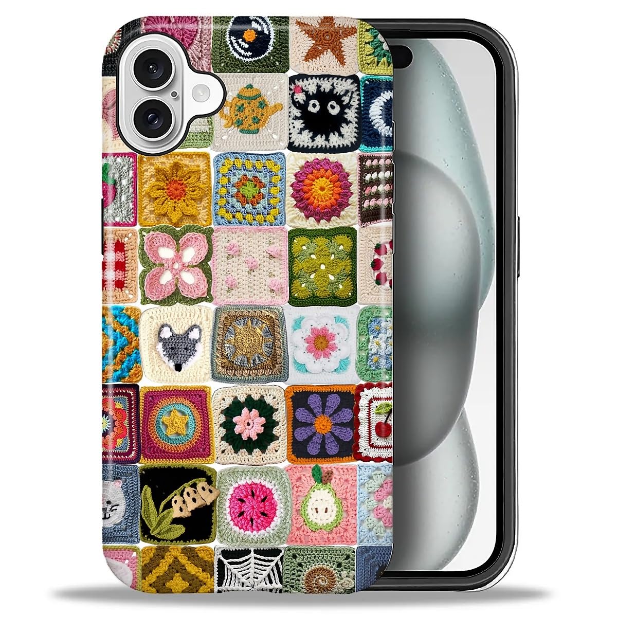 DAIZAG Case for iPhone 13 iPhone 14, Christmas Coffee Snowflake Cane Full-Body Design Hybrid Dual Protection Soft TPU + Hard PC, Shockproof Scratch-Resistant Protective Cover Phone Case for Men Women