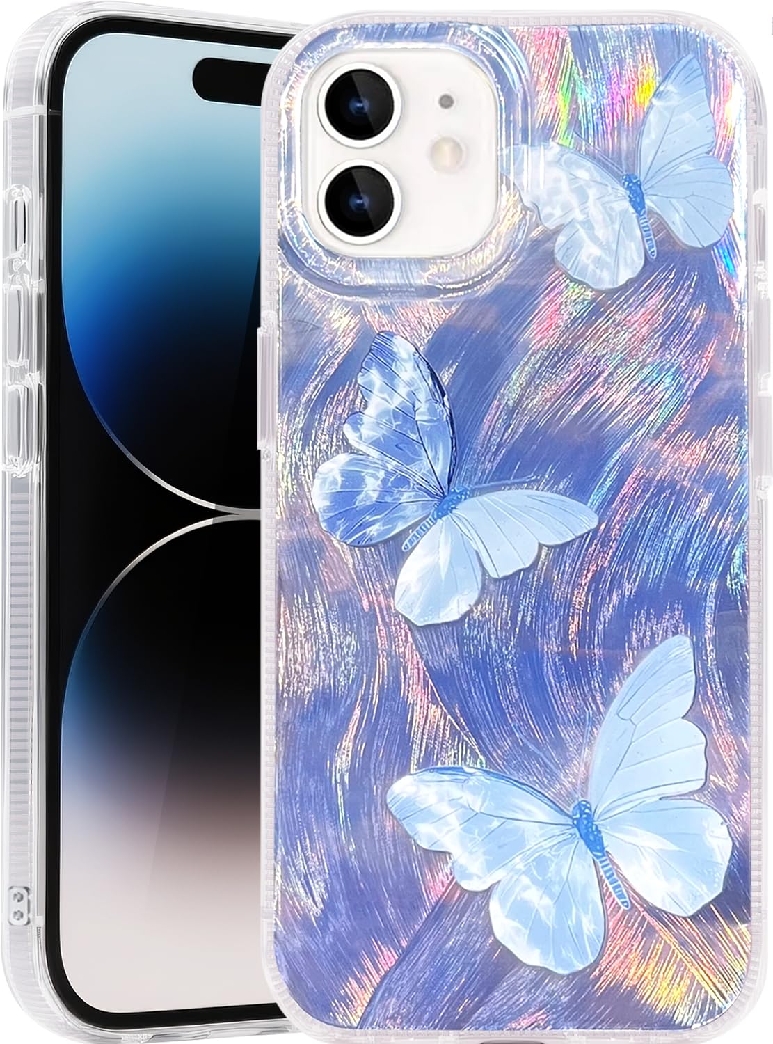 Compatible with iPhone 17 Pro Case,with [Soft Slim][Camera Protection] Cute Fishing Cats Shiny Aesthetic Phone Cover Anti-Yellowing Shockproof Protective Cover for Women Girl