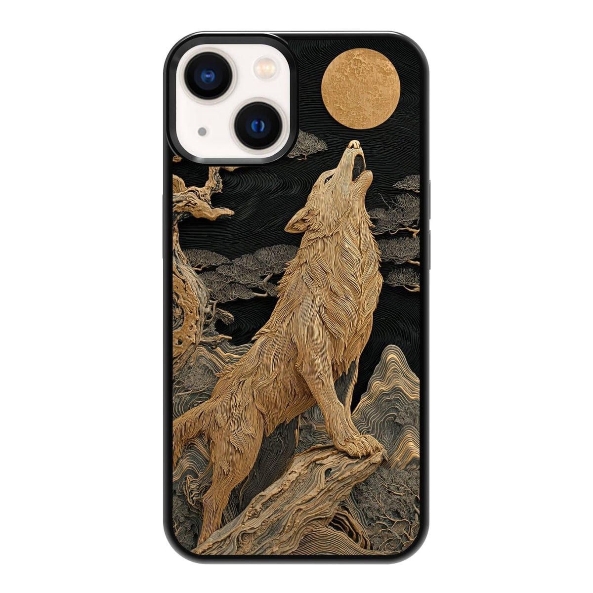Dark Botanical Wildflower Forest Green Leaf White Blossom Nature Art Phone Case, Shockproof Protective Cover for iPhone 11 12 13 14 15 16 17 Pro Max Plus Mini XR 7 8 SE