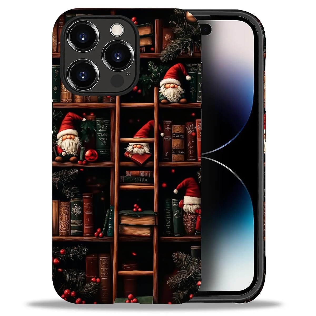 DAIZAG Phone Case Compatible with iPhone 13/14,Christmas Santa Claus Mixed 2 Layer Soft Silicone+Hard PC Ddouble Protection Ultra-Thin Phone Case for iPhone 13/14