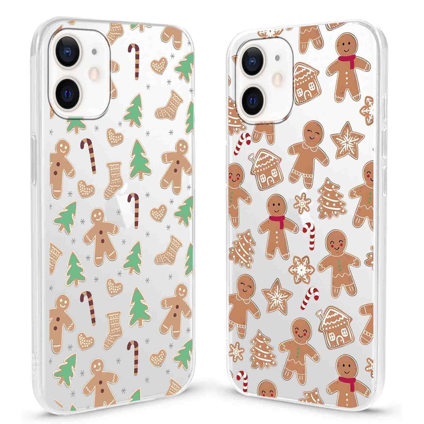 2 Pack Christmas Phone Case for iPhone 16 6.1'', Cute Christmas Tree Pattern Gifts Case with Gingerbread Canes Design Soft TPU Anti-Fall Protective Slim Shockproof Cover for Girl Women Men