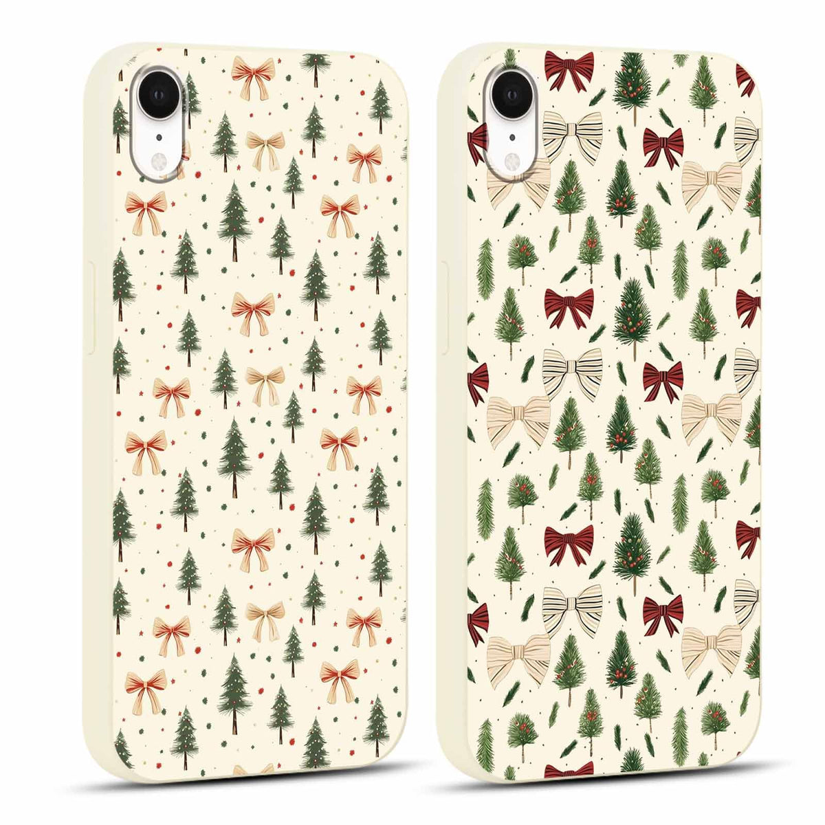 2 Pack Merry Christmas Phone Case for iPhone 16 6.1", Cute Xmas Christmas Tree Pattern Case with Candy Design Christmas Decorations Gifts Shockproof Soft Silicone Cover for Girl Women