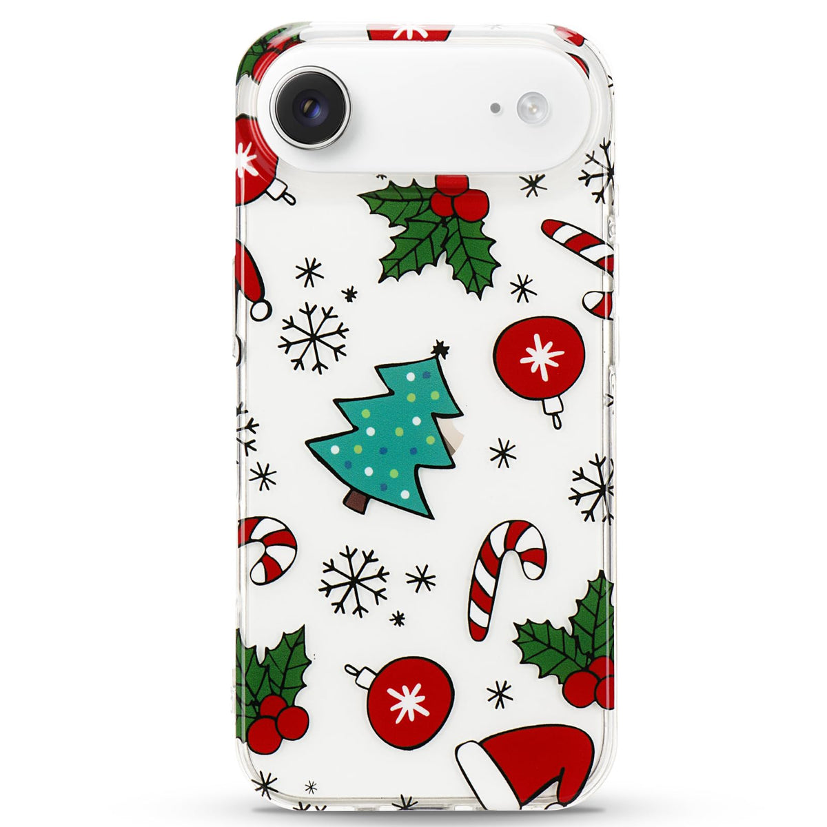 LCHULLE for iPhone 12/12 Pro Christmas Case Xmas Santa Holiday Clear Case | Cute Transparent Design for Women Men Kids, Slim Fit Soft TPU Silicone Shockproof Protective Back Cover - Xmas Tree