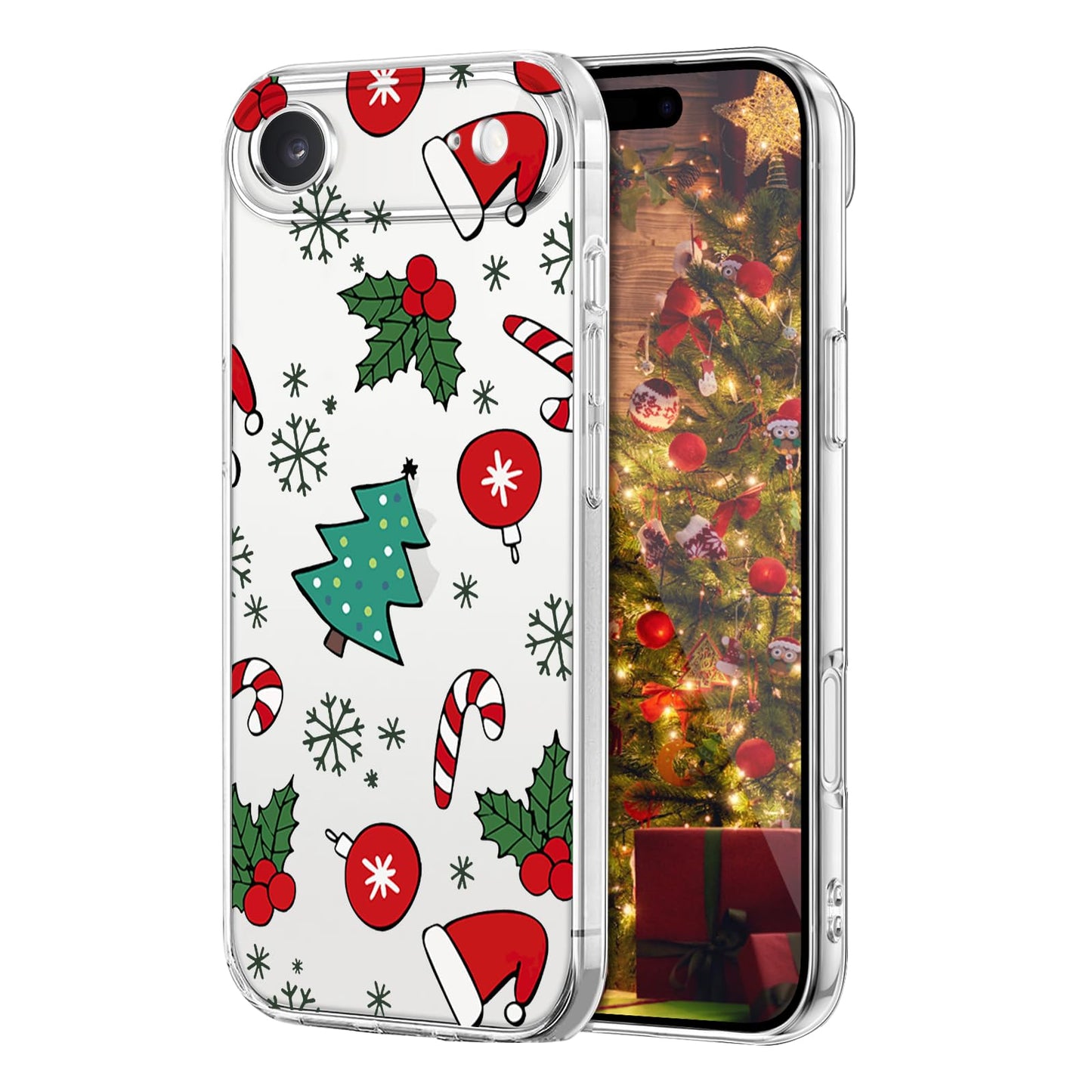 Newseego for iPhone 16 Case, Cute Red Car Pattern Merry Christmas Phone Case for Women Girls Children Anti-Yellow Soft TPU Bumper Shockproof Protective Cover for iPhone 16