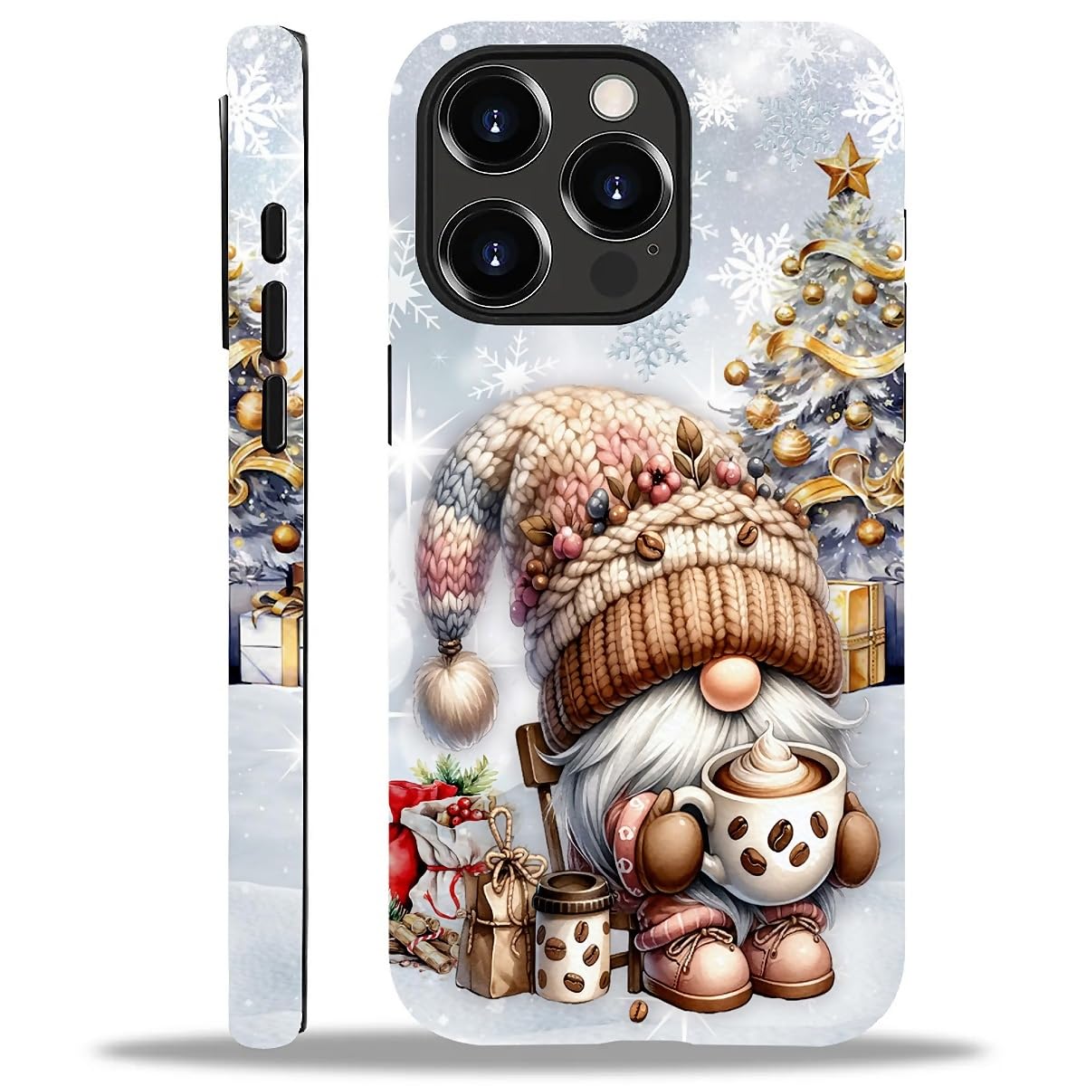 Case Compatible with iPhone 16,Christmas Decorations-Santa Claus Hybrid 2-Layer Hard Shell+Silicone Double Protective Scratch-Resistant Shockproof Case for iPhone 16