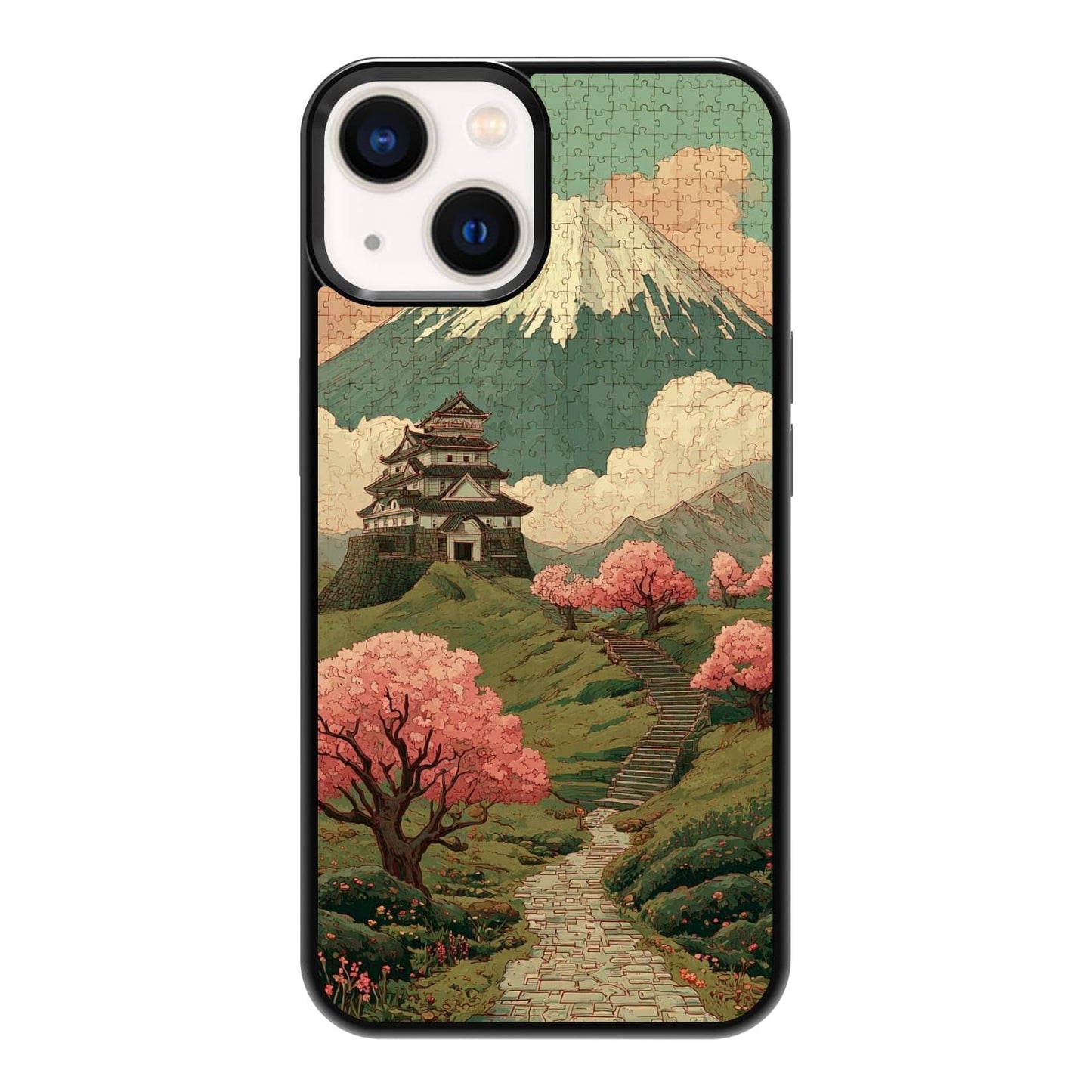 Dark Botanical Wildflower Forest Green Leaf White Blossom Nature Art Phone Case, Shockproof Protective Cover for iPhone 11 12 13 14 15 16 17 Pro Max Plus Mini XR 7 8 SE