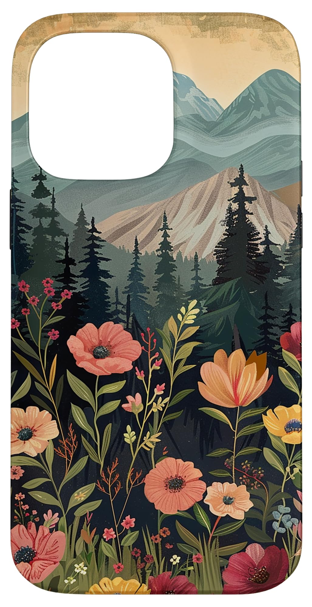 Floral Mountain Boho Pine Tree Forest Nature Case for iPhone 11