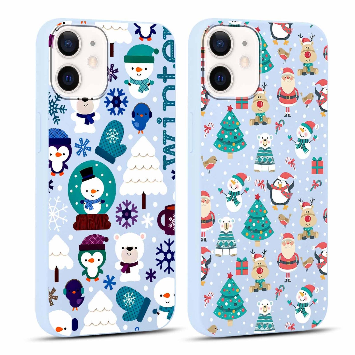 2 Pack Merry Christmas Phone Case for iPhone 16 6.1", Cute Xmas Christmas Tree Pattern Case with Candy Design Christmas Decorations Gifts Shockproof Soft Silicone Cover for Girl Women