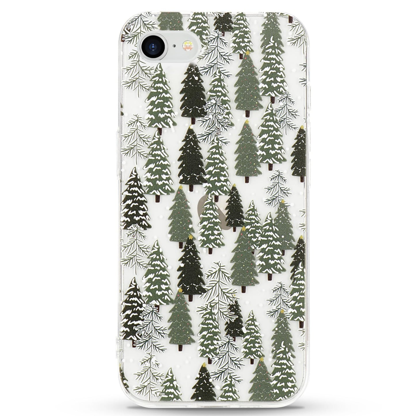 LCHULLE for iPhone 12/12 Pro Christmas Case Xmas Santa Holiday Clear Case | Cute Transparent Design for Women Men Kids, Slim Fit Soft TPU Silicone Shockproof Protective Back Cover - Xmas Tree