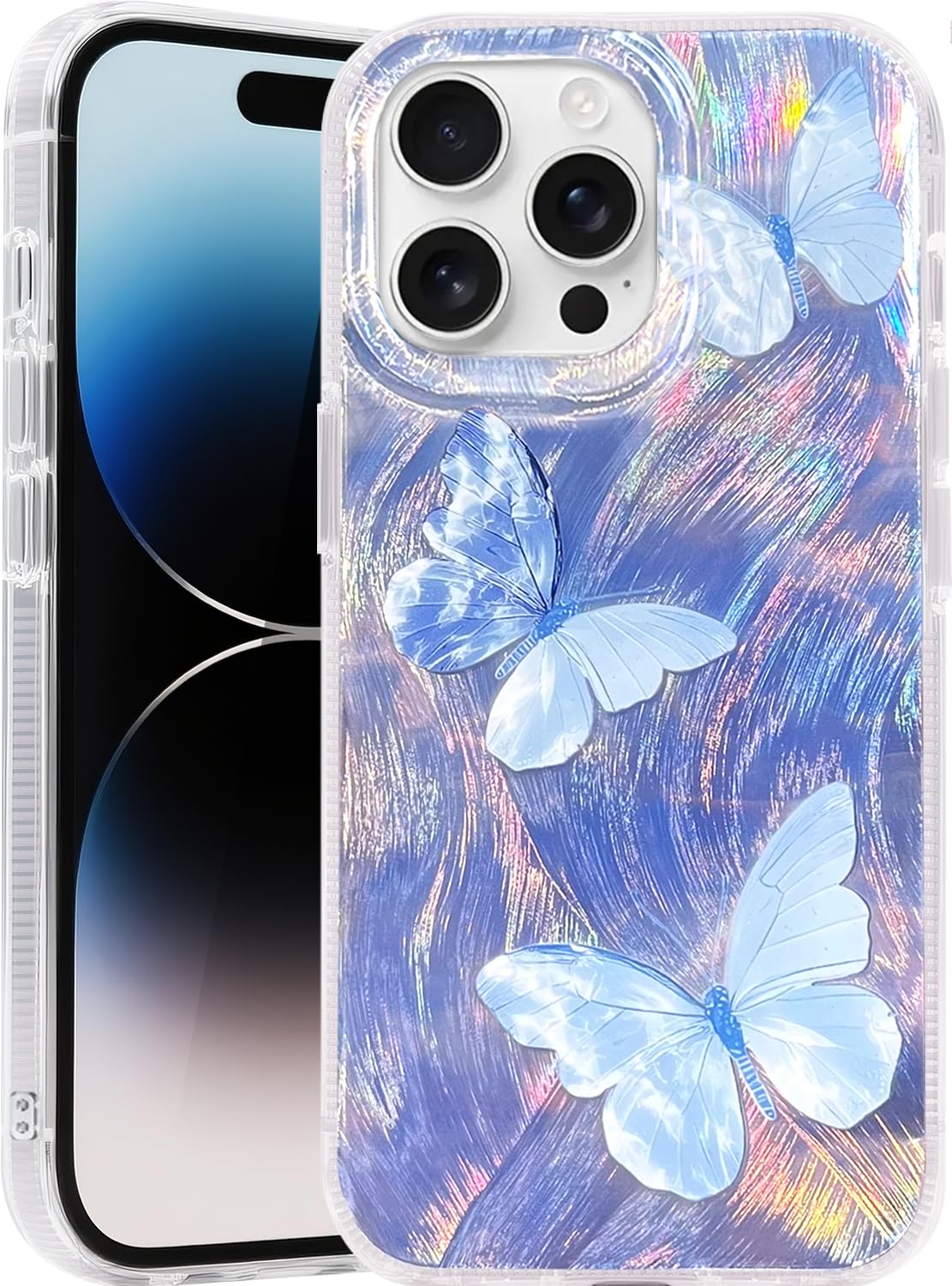 Compatible with iPhone 17 Case,with [Soft Slim][Camera Protection] Cute Fishing Cats Shiny Aesthetic Phone Cover Anti-Yellowing Shockproof Protective Cover for Women Girl