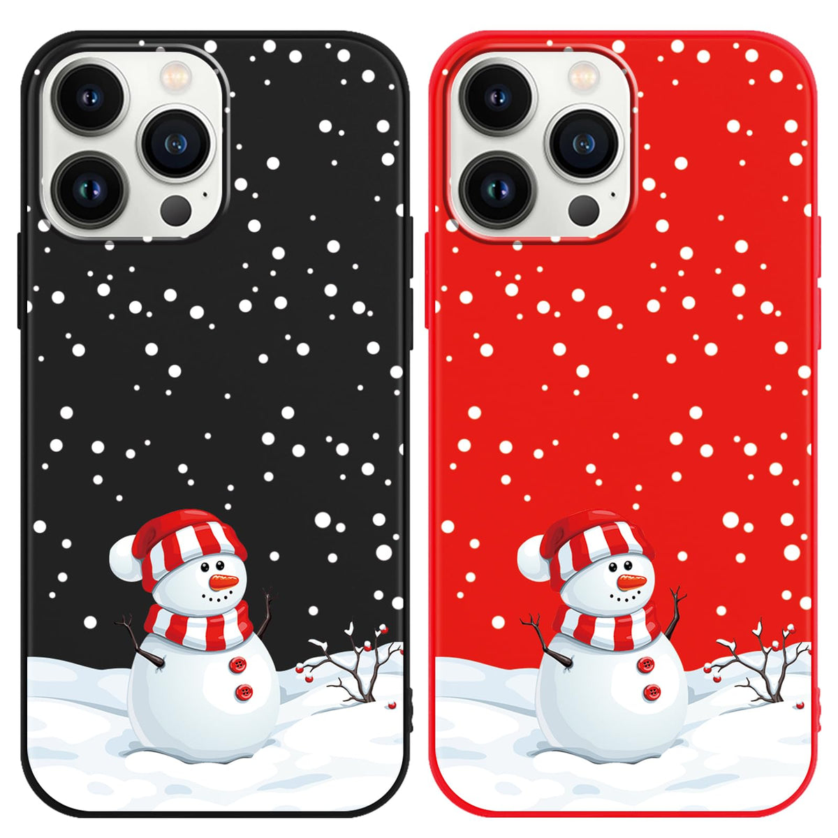 2 Pack Christmas Phone Case for iPhone 16 6.1'', Cute Christmas Tree Pattern Gifts Case with Gingerbread Canes Design Soft TPU Anti-Fall Protective Slim Shockproof Cover for Girl Women Men