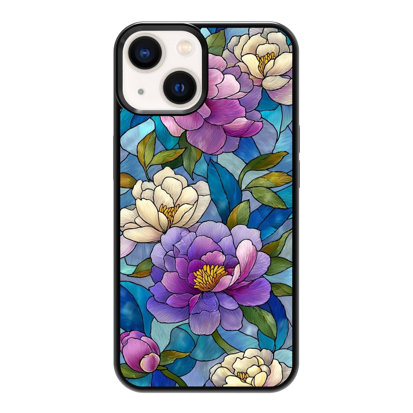 Nature Stained Glass Green Forest Tree Sunlight Phone Case, Shockproof Protective Cover for iPhone 11 12 13 14 15 16 17 Pro Max Plus Mini XR 7 8 SE
