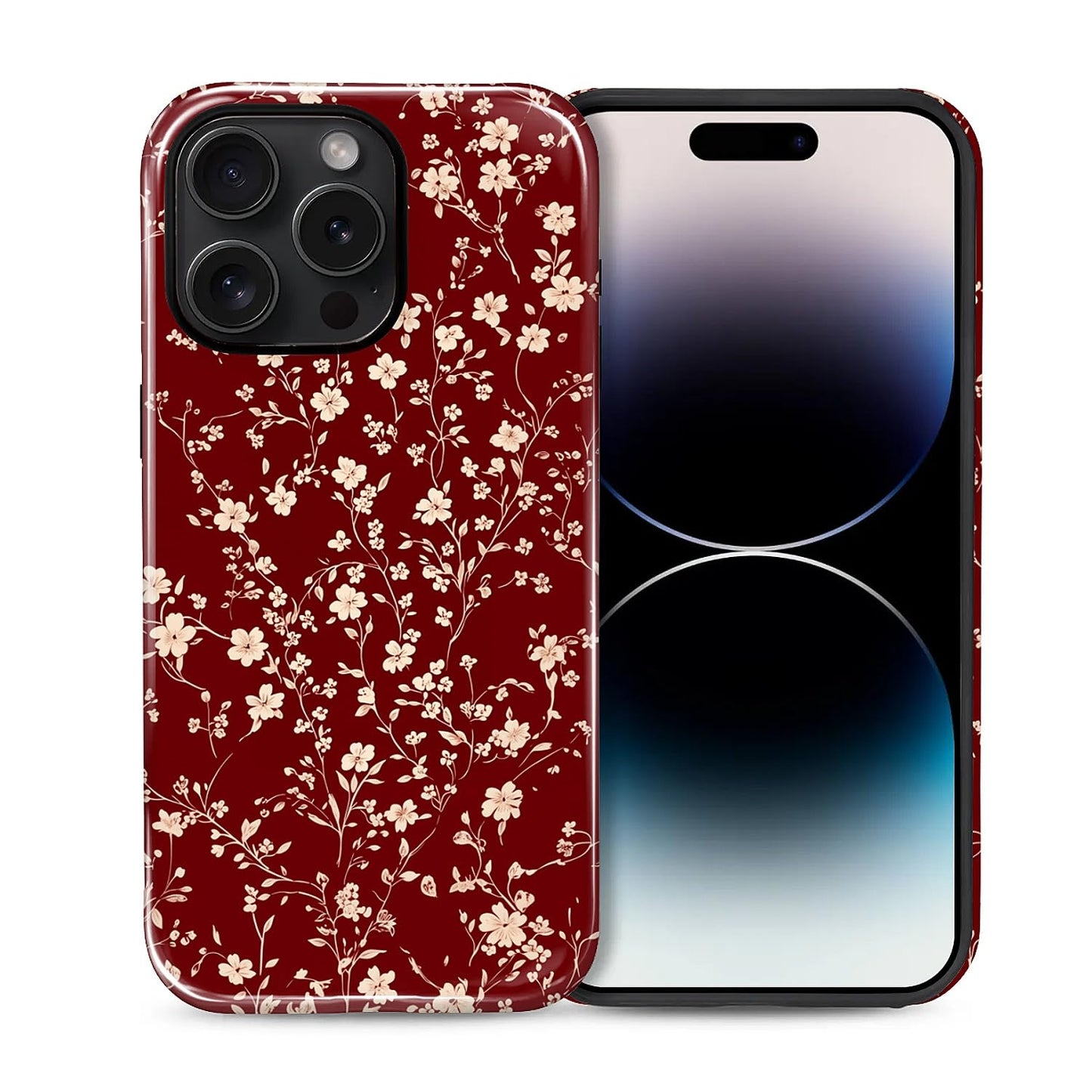 Compatible with iPhone 13 14 Case, Hybrid 2-Layer Case Shockproof Anti-Scratch for Girl Women Boy Men, Plant Collection for iPhone 13 14