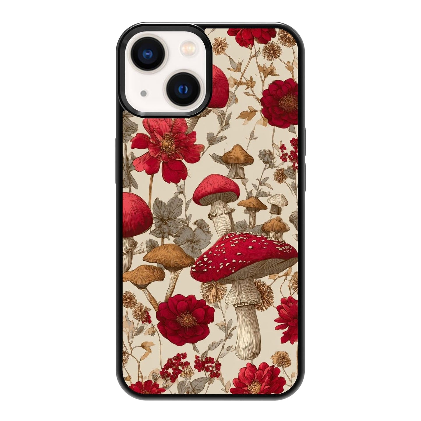 Vintage Green Herb Botanical Leaf Sketch Nature Phone Case, Shockproof Protective Cover for iPhone 11 12 13 14 15 16 17 Pro Max Plus Mini XR 7 8 SE
