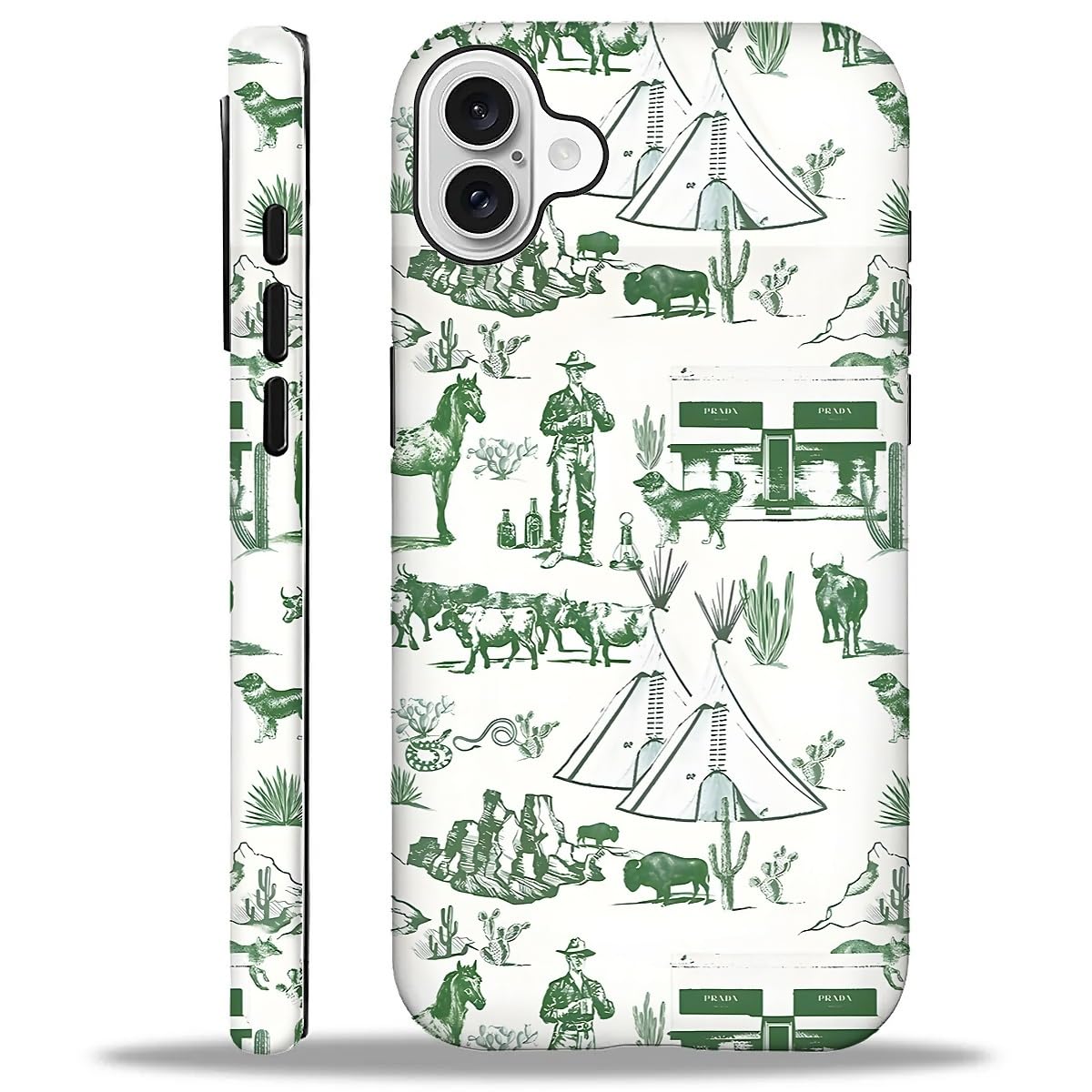 Case for iPhone 16 Pro Max,Aesthetic Frog Pond Splice Exquisitely Pattern Double Protective Phone Cover Cases Soft Silicone for iPhone 16 Pro Max