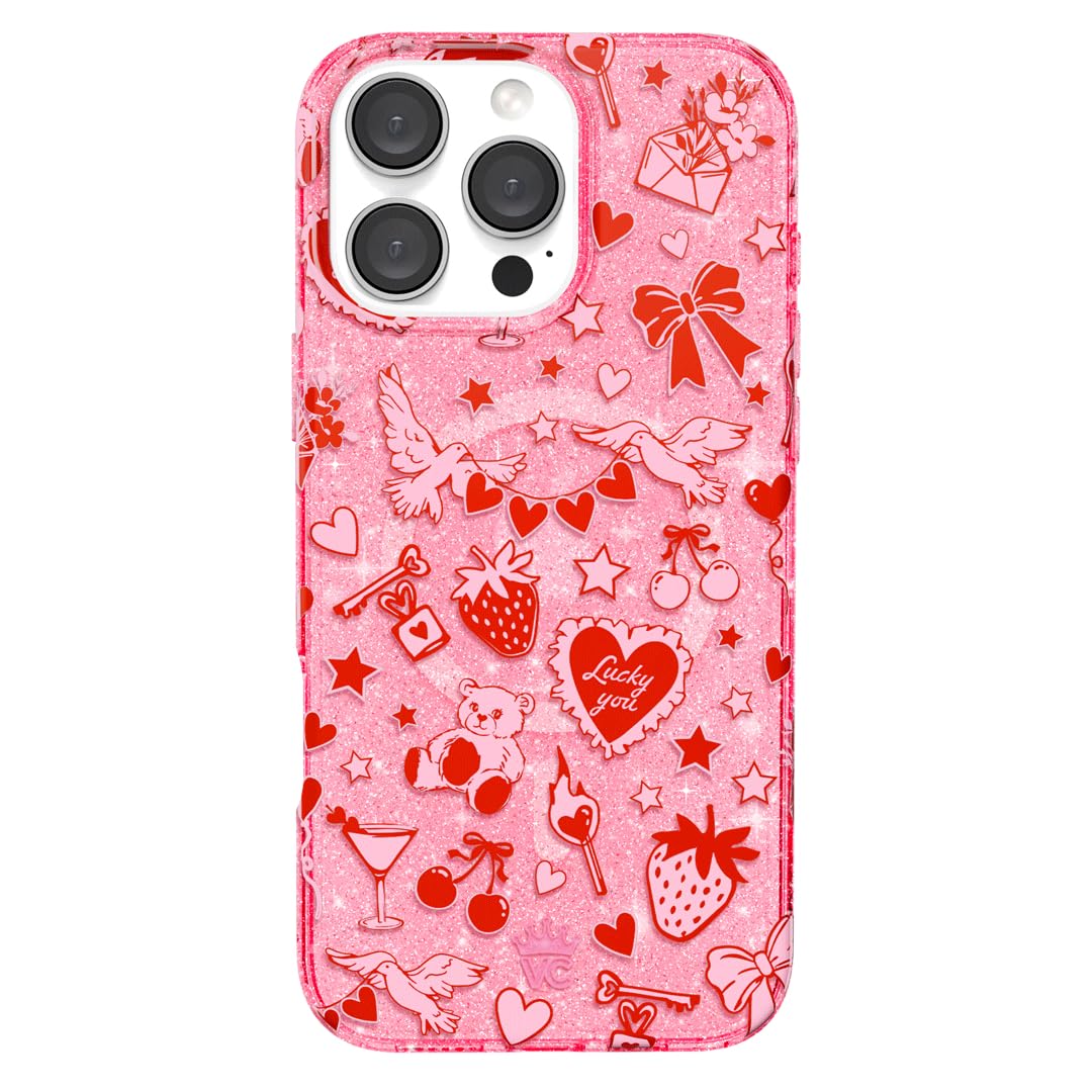 VELVET CAVIAR Christmas Phone Case for iPhone 16 - Compatible with MagSafe [10ft Drop Tested] - Holiday Peppermint Glitter Winter Theme